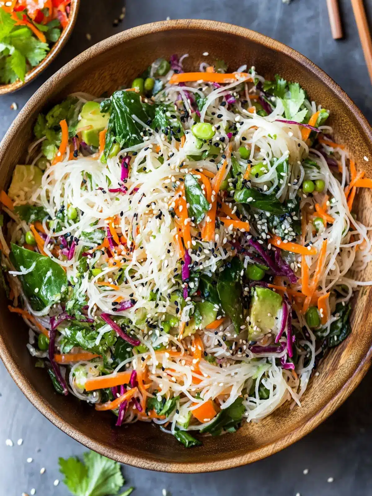 Zesty Vegan Rice Noodle Salad with Sesame Dressing Delight 2 Vegan Rice Noodle Salad with Sesame Dressing
