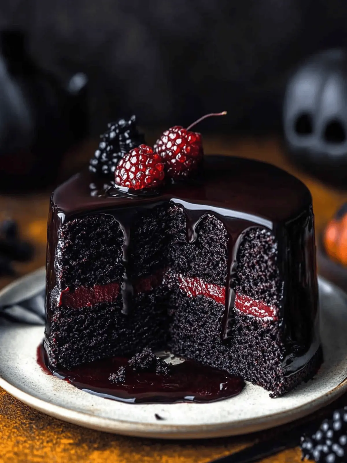 Spooky Black Velvet Halloween Cake That Steals the Show 4 Spooky Black Velvet Halloween Cake