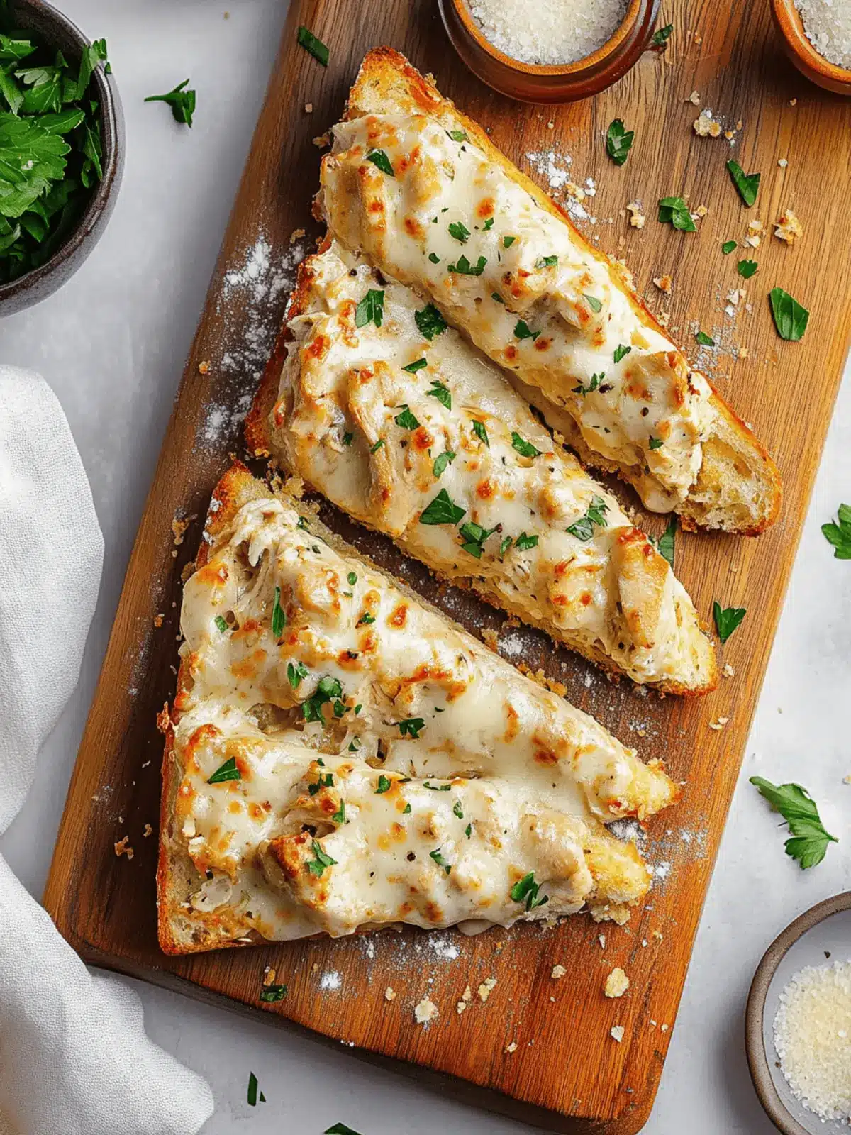 Satisfy Your Cravings with Chicken Alfredo Garlic Bread 3 Chicken Alfredo Garlic Bread
