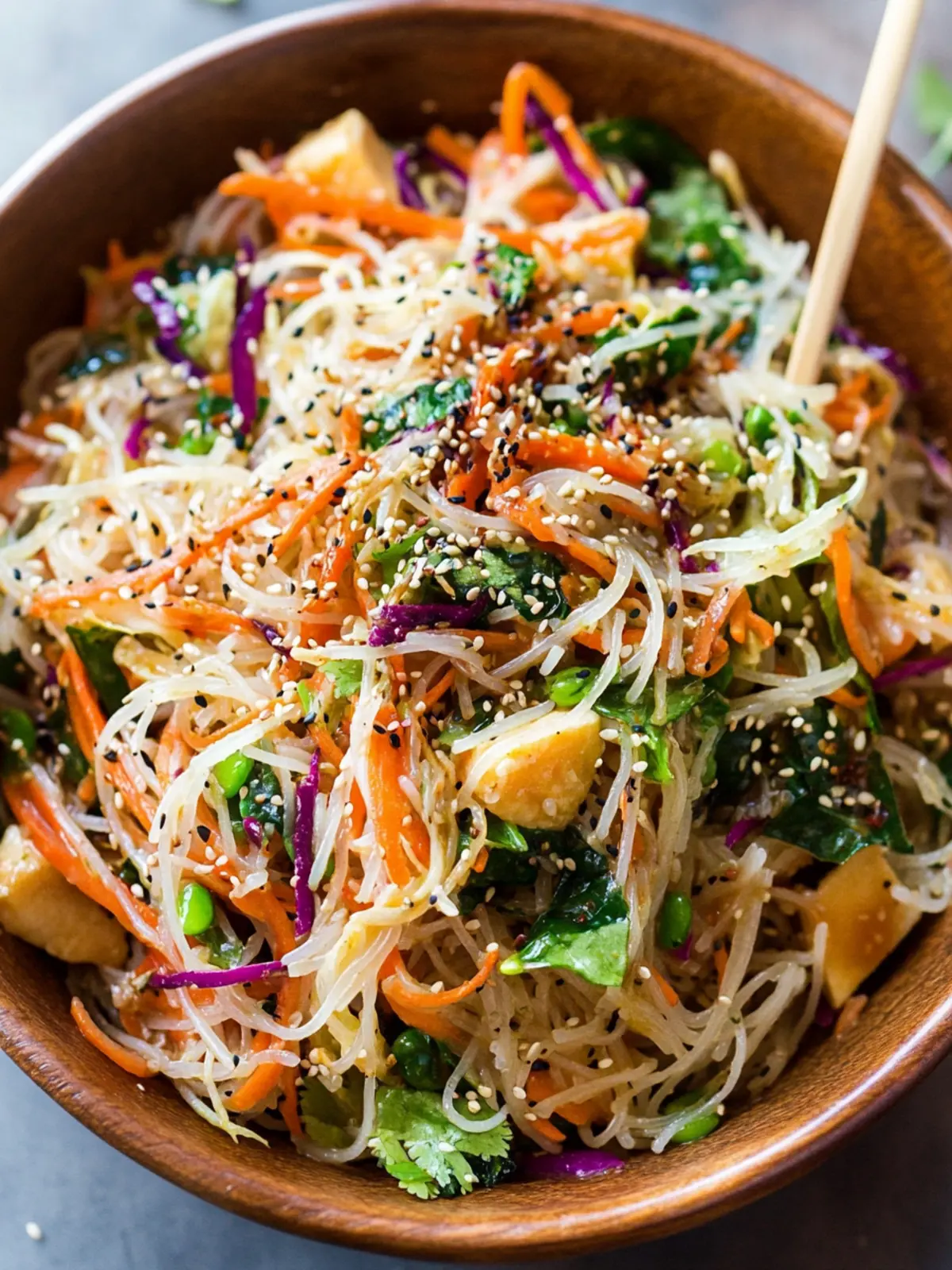 Zesty Vegan Rice Noodle Salad with Sesame Dressing Delight 4 Vegan Rice Noodle Salad with Sesame Dressing