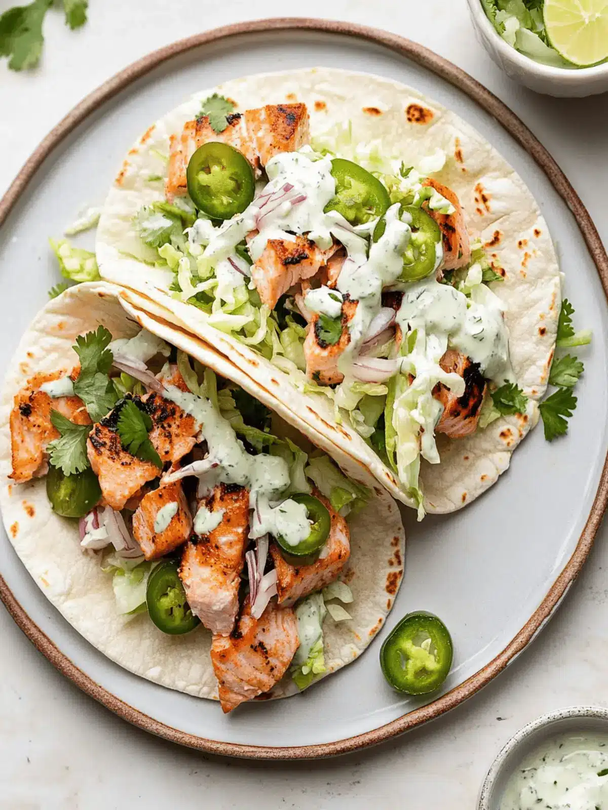 Spicy Salmon Tacos with Jalapeno Cilantro Slaw for Tasty Nights 3 Spicy Salmon Tacos with Jalapeno Cilantro Slaw