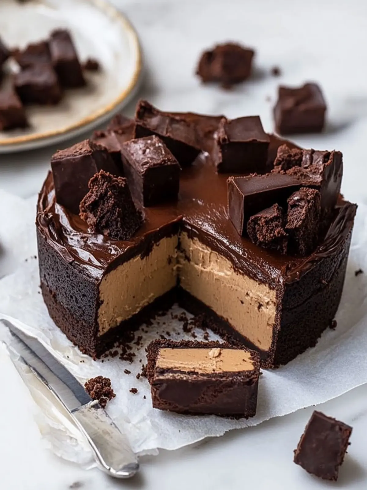 Decadent Vegan Brownie Basque Cheesecake You ll Love 4 Vegan Brownie Basque Cheesecake