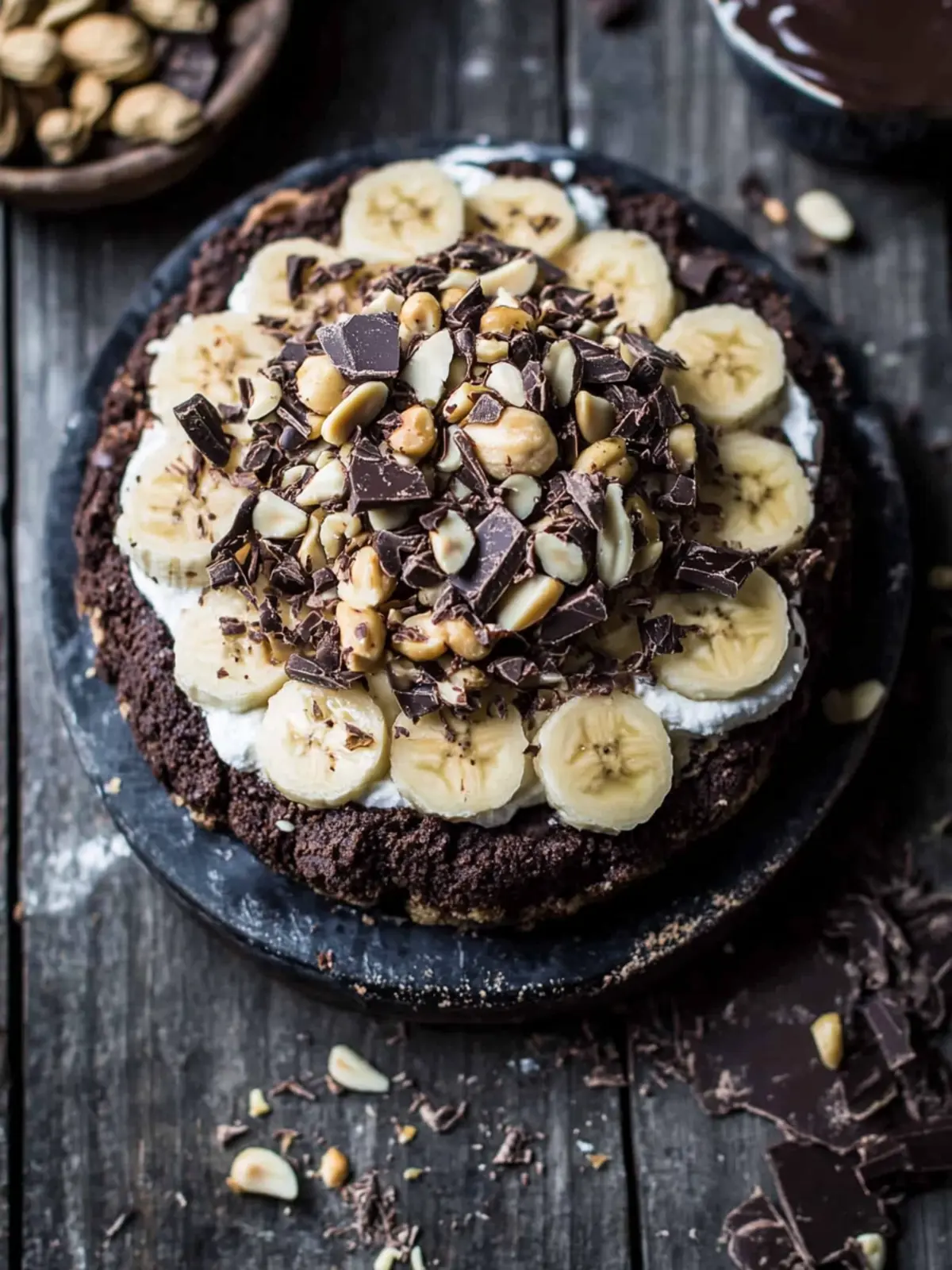 Irresistible Banana Cream Pie with Chocolate and Peanuts Delight 2 Banana Cream Pie with Chocolate and Peanuts