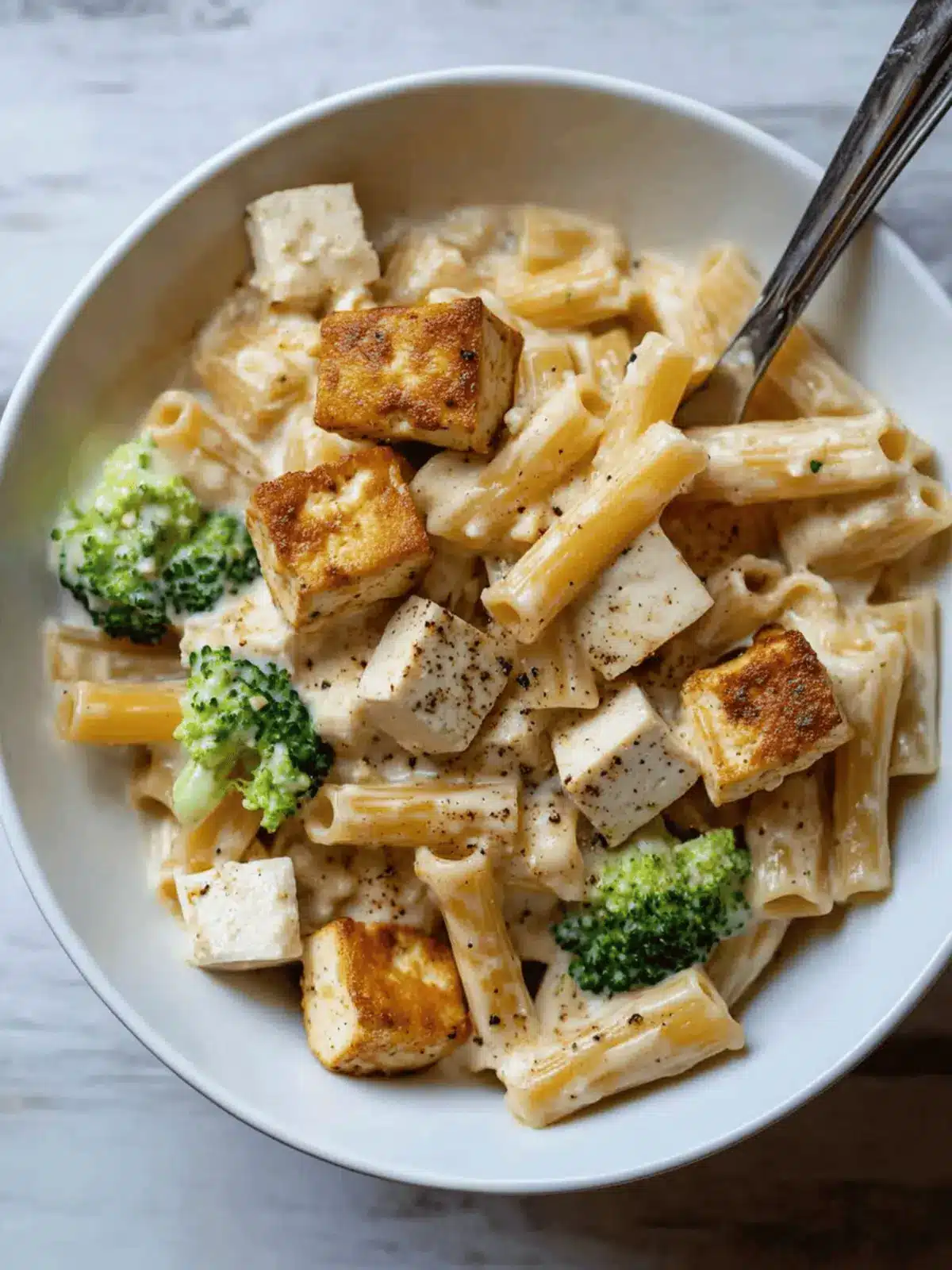 Creamy Pasta and Tofu: A Quick Vegan Dinner Delight 3 Creamy Pasta and Tofu