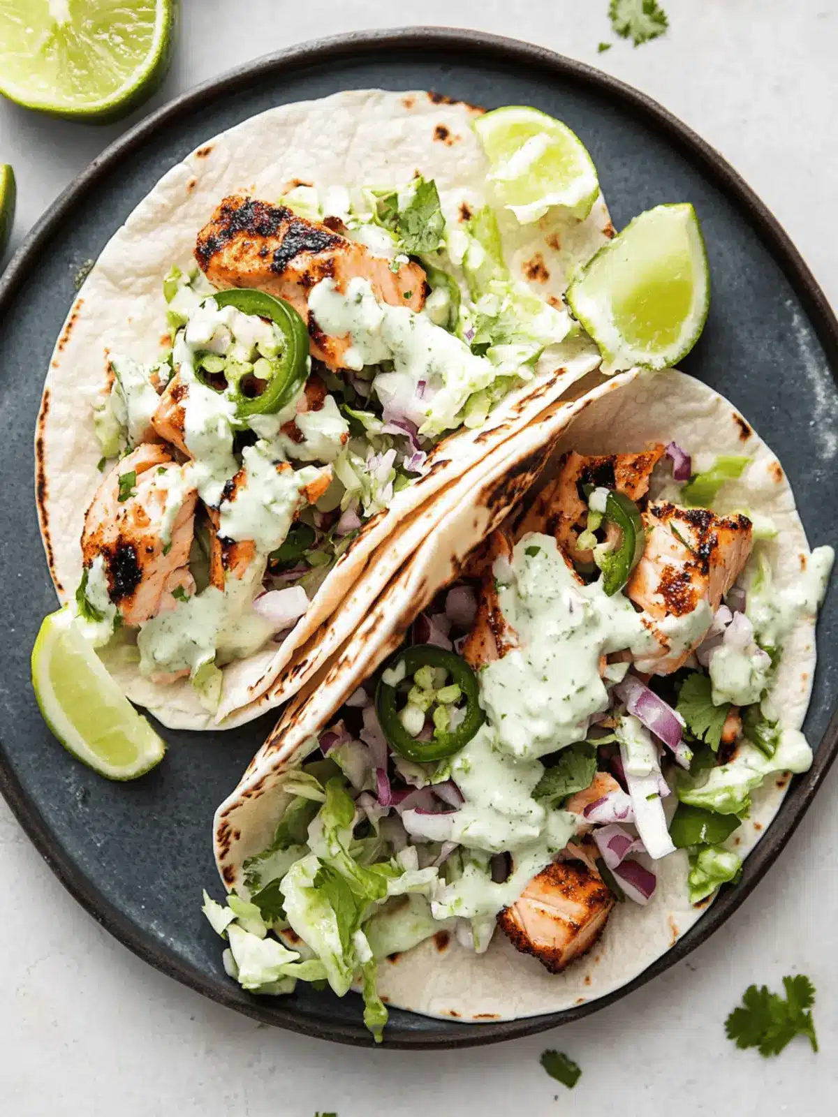 Spicy Salmon Tacos with Jalapeno Cilantro Slaw for Tasty Nights 2 Spicy Salmon Tacos with Jalapeno Cilantro Slaw