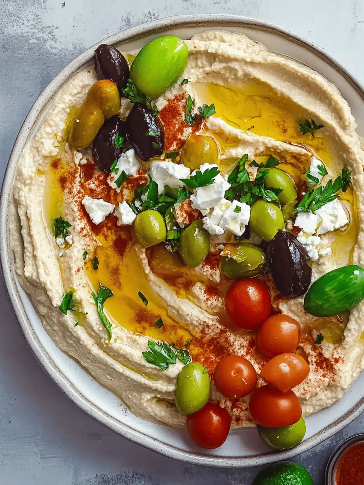 Greek Style Loaded Hummus: Fresh Flavors for Easy Entertaining 4 Greek Style Loaded Hummus