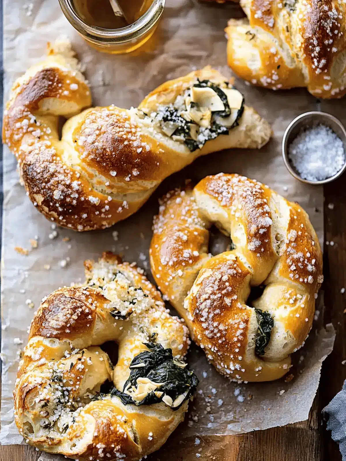 Spinach and Artichoke Stuffed Soft Pretzels You'll Love! 2 Spinach and Artichoke Stuffed Soft Pretzels You'll Love!