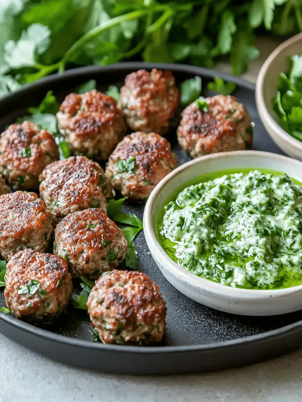 Spicy Lamb Meatballs With Green Dip for Flavorful Nights 4 Spicy Lamb Meatballs With Green Dip