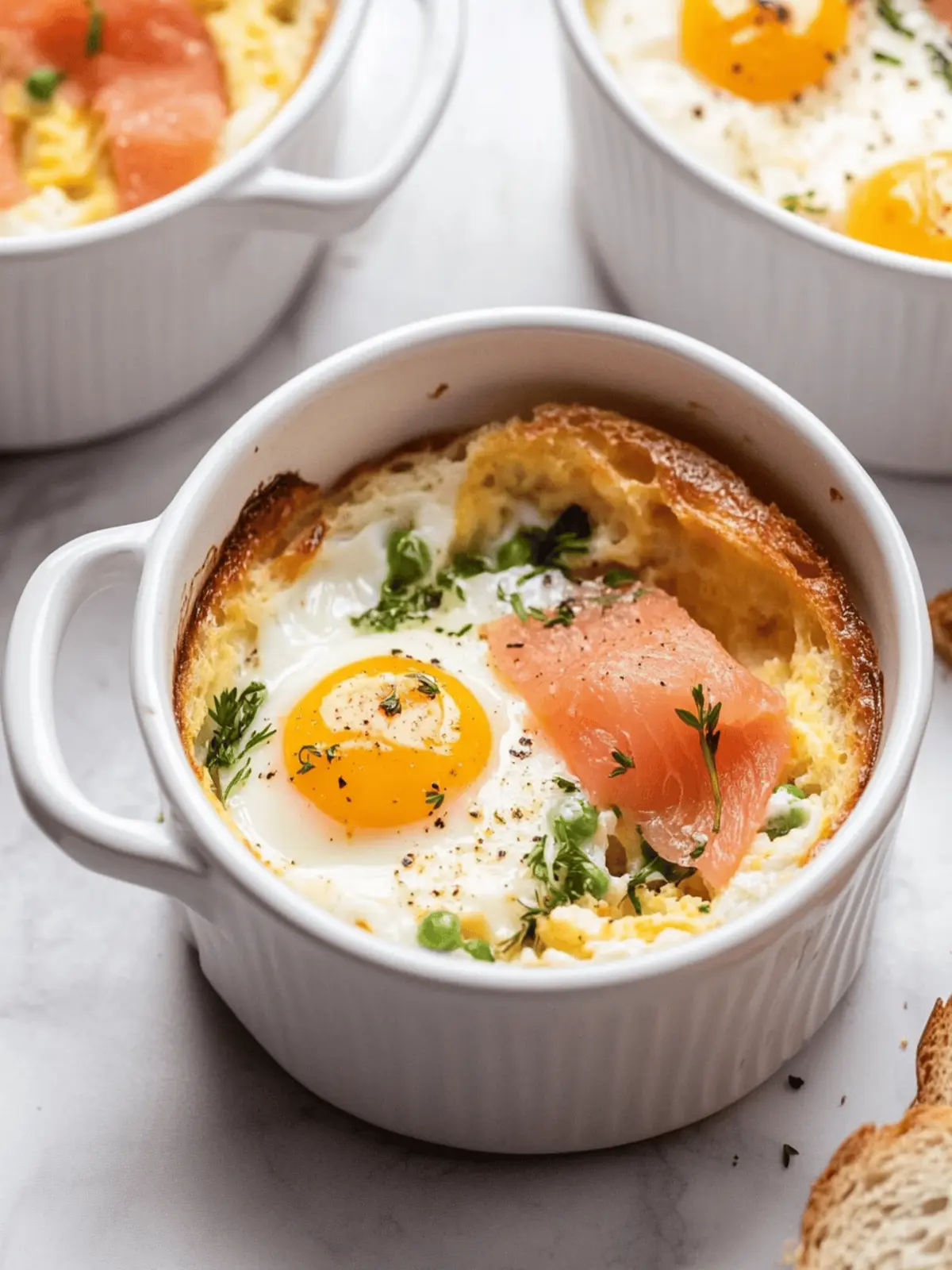 Delicious Eggs en Cocotte: Baked Eggs with Smoked Salmon Bliss 4 Eggs en Cocotte (Baked Eggs with Smoked Salmon)