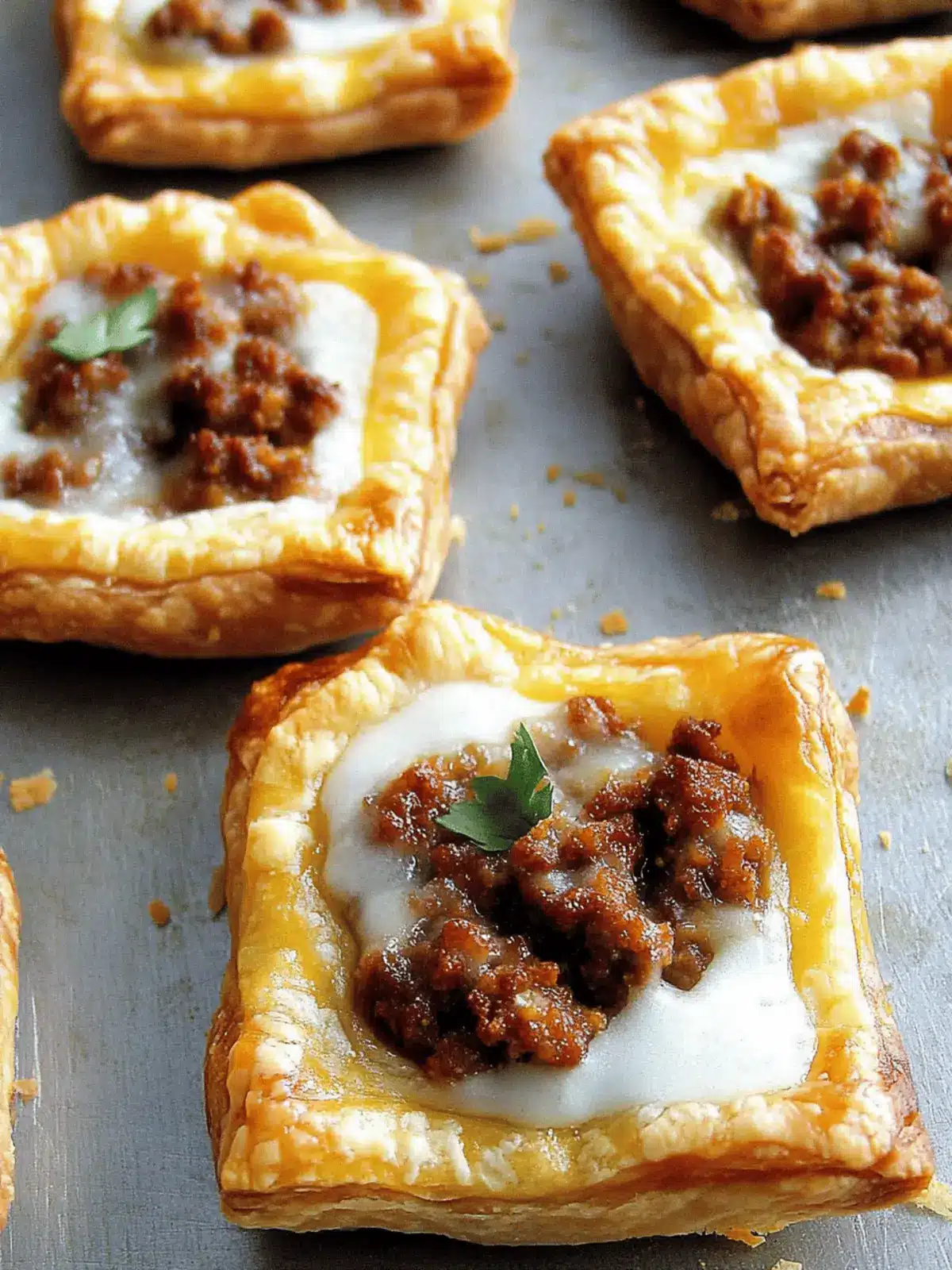 Savory Cheesy Mexican Chorizo Puff Pastry Tarts Delight 3 Cheesy Mexican Chorizo Puff Pastry Tarts
