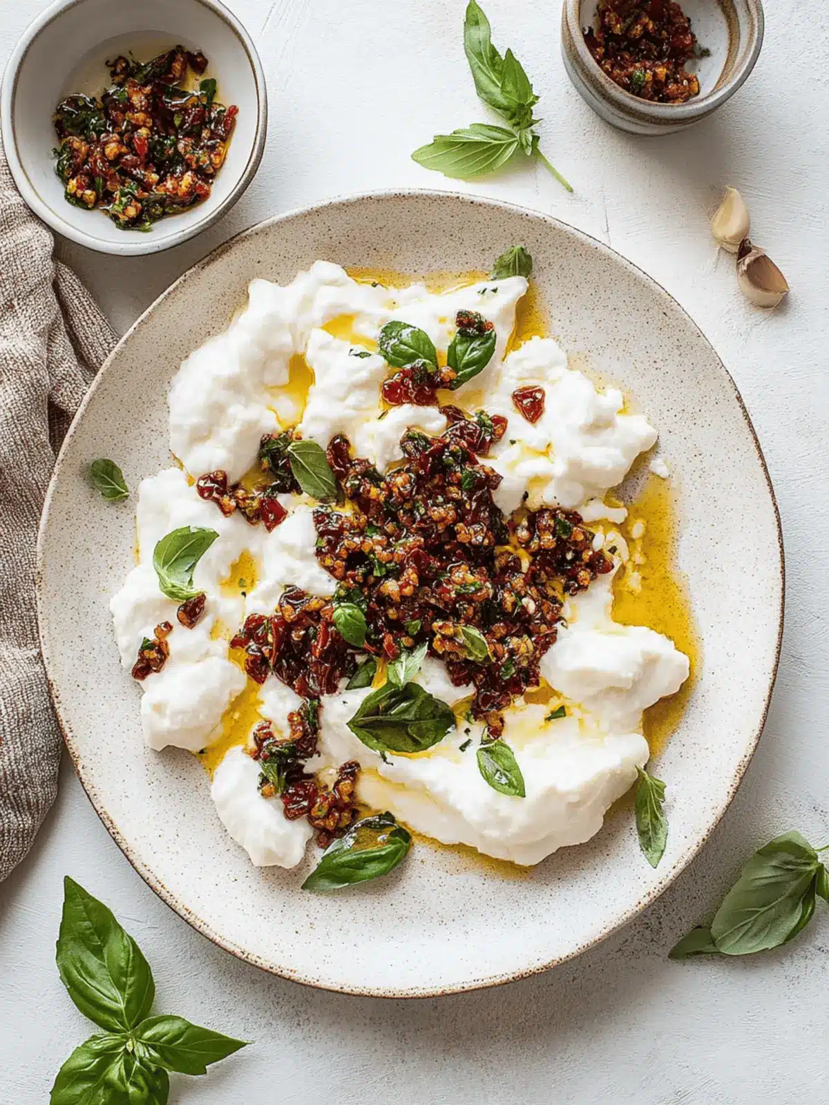 Irresistible Burrata with Zesty Olive Tomato Vinaigrette 3 Burrata