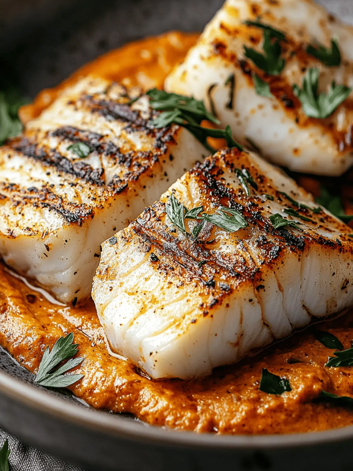 Savor Spanish Grilled Cod with Creamy Almond Romesco Sauce 2 Spanish Grilled Cod with Almond Romesco Sauce