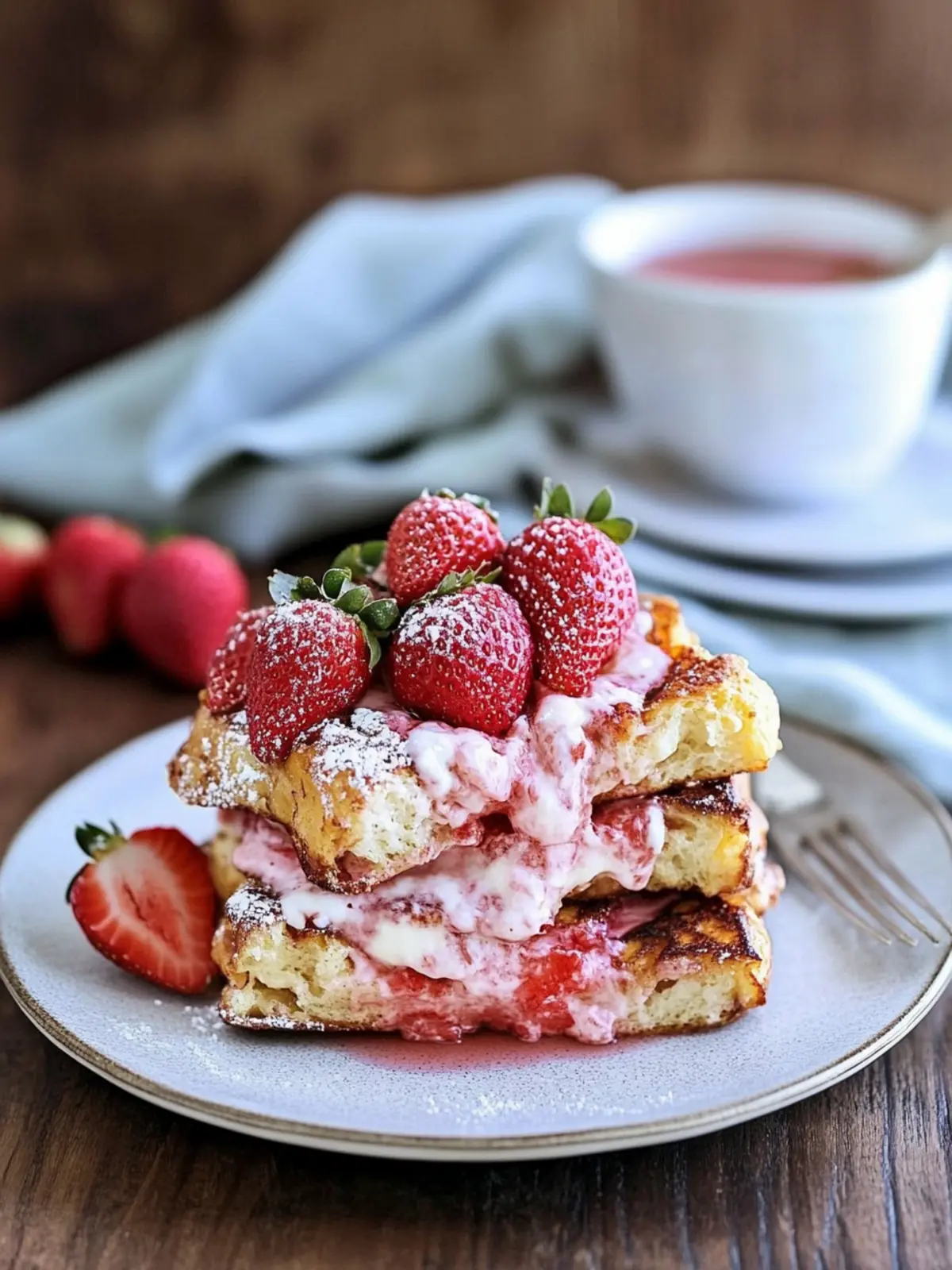 Irresistible Strawberries and Cream Stuffed French Toast Recipe 2 Strawberries and Cream Stuffed French Toast