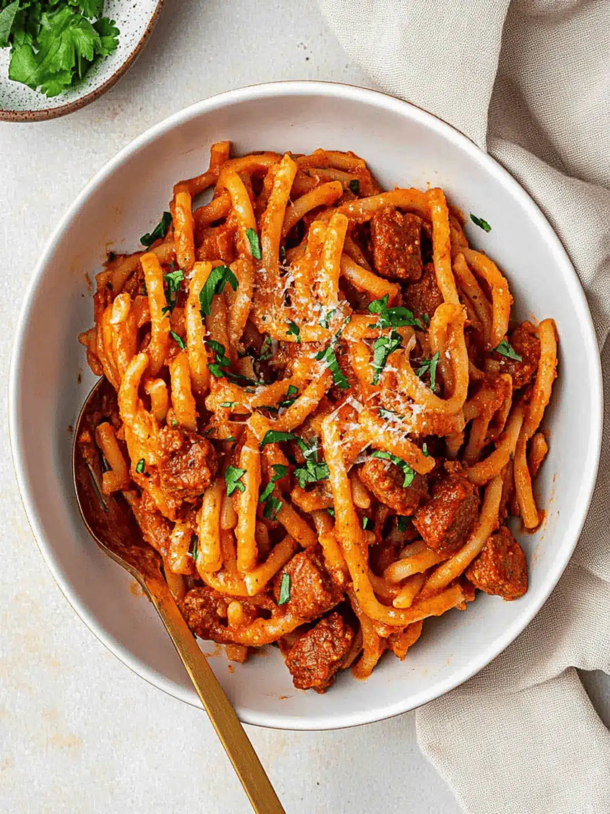 One Pot Spicy Sausage Pasta: Flavorful Dinner in 30 Minutes 2 One Pot Spicy Sausage Pasta
