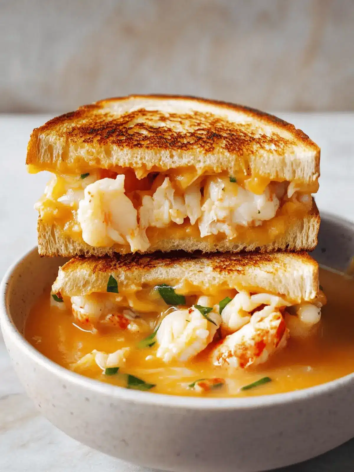 Lobster Toastie with Lobster Bisque: A Luxurious Delight 2 Lobster Toastie with a Lobster Bisque