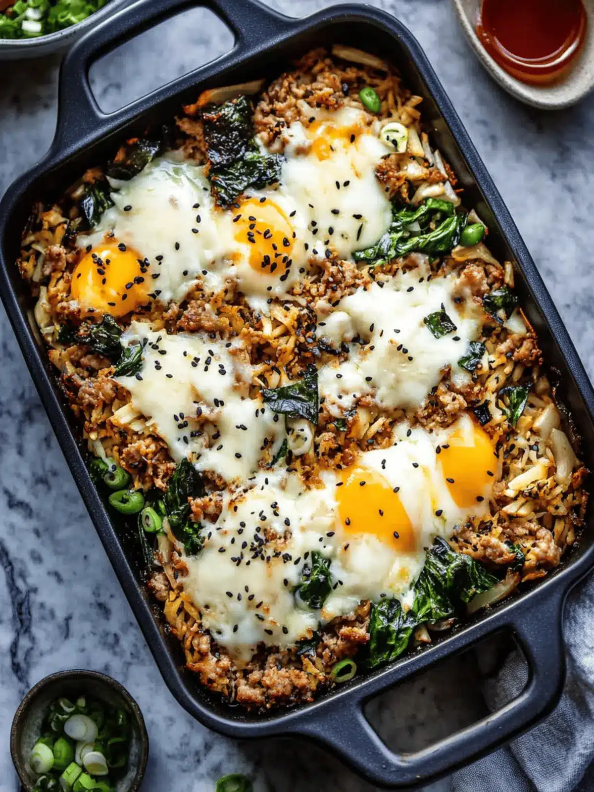 Bibimbap Casserole with Ground Pork Customizable Comfort Dish 4 Bibimbap Casserole with Ground Pork