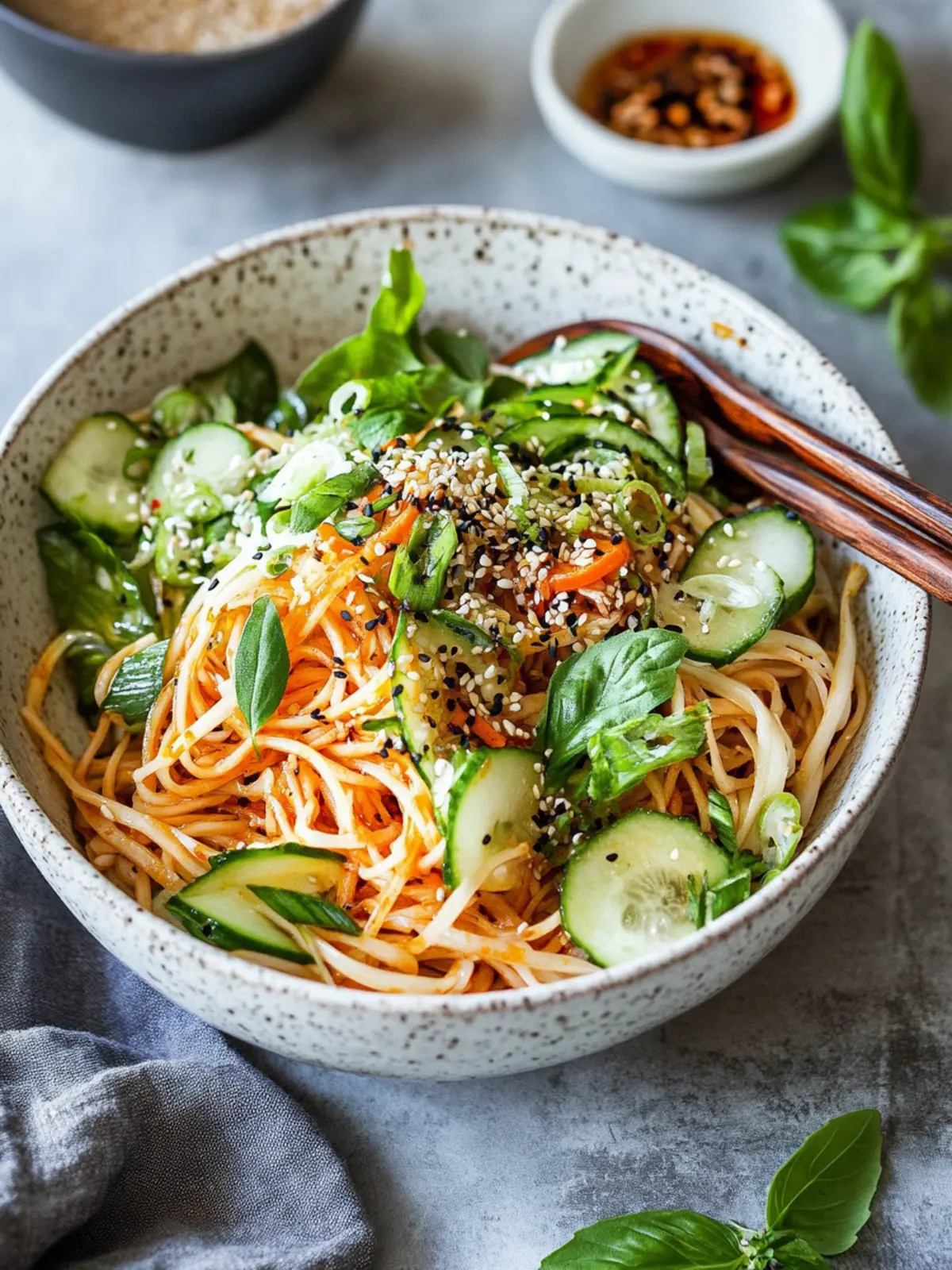 Zesty Cold Noodle Salad with Cucumber and Fresh Herbs 2 Cold Noodle Salad