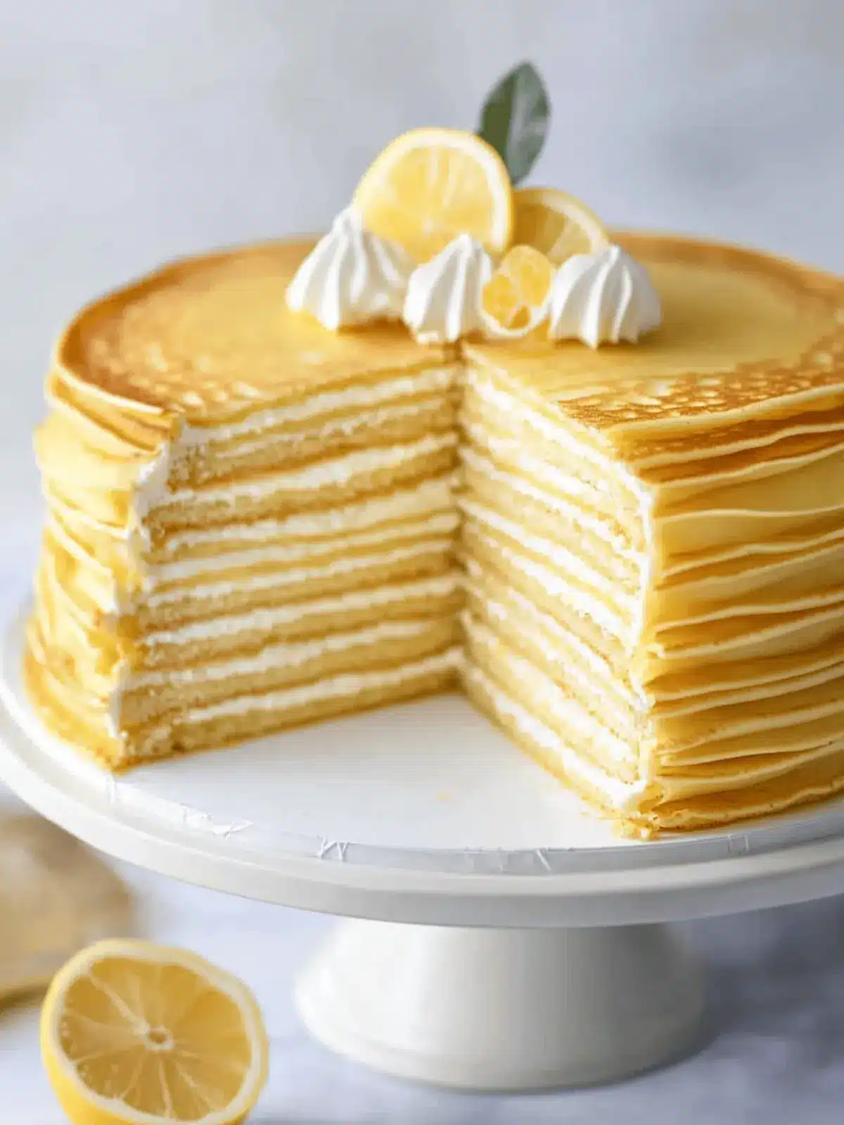 Lemon Crepe Cake: A Refreshing Twist for Your Dessert Table 3 Lemon Crepe Cake