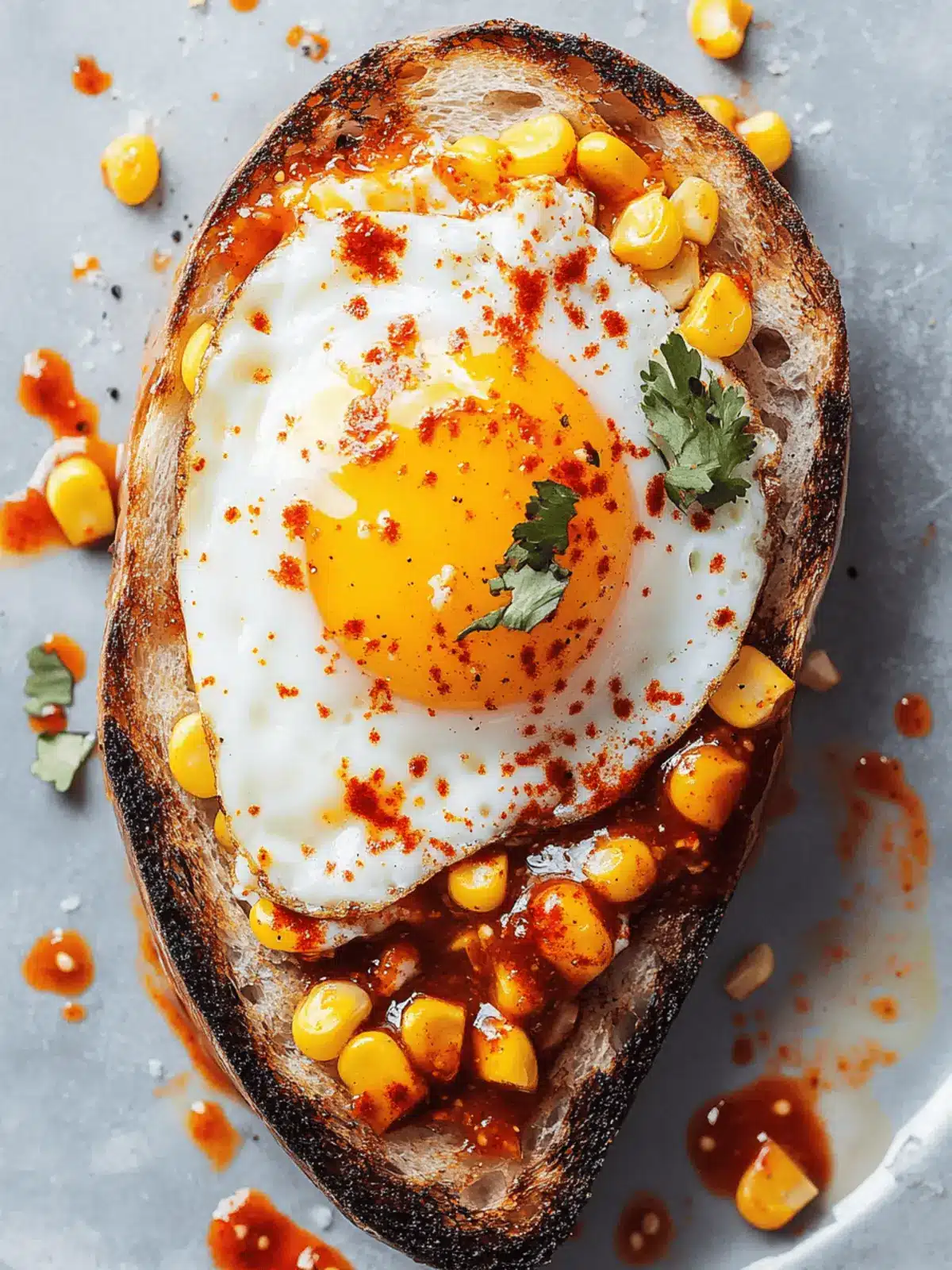 Crème Fraîche, Corn, and Chili Crisp Egg Toast: A Breakfast Delight 4 Crème fraîche, Corn and a Chili Crisp Egg Toast