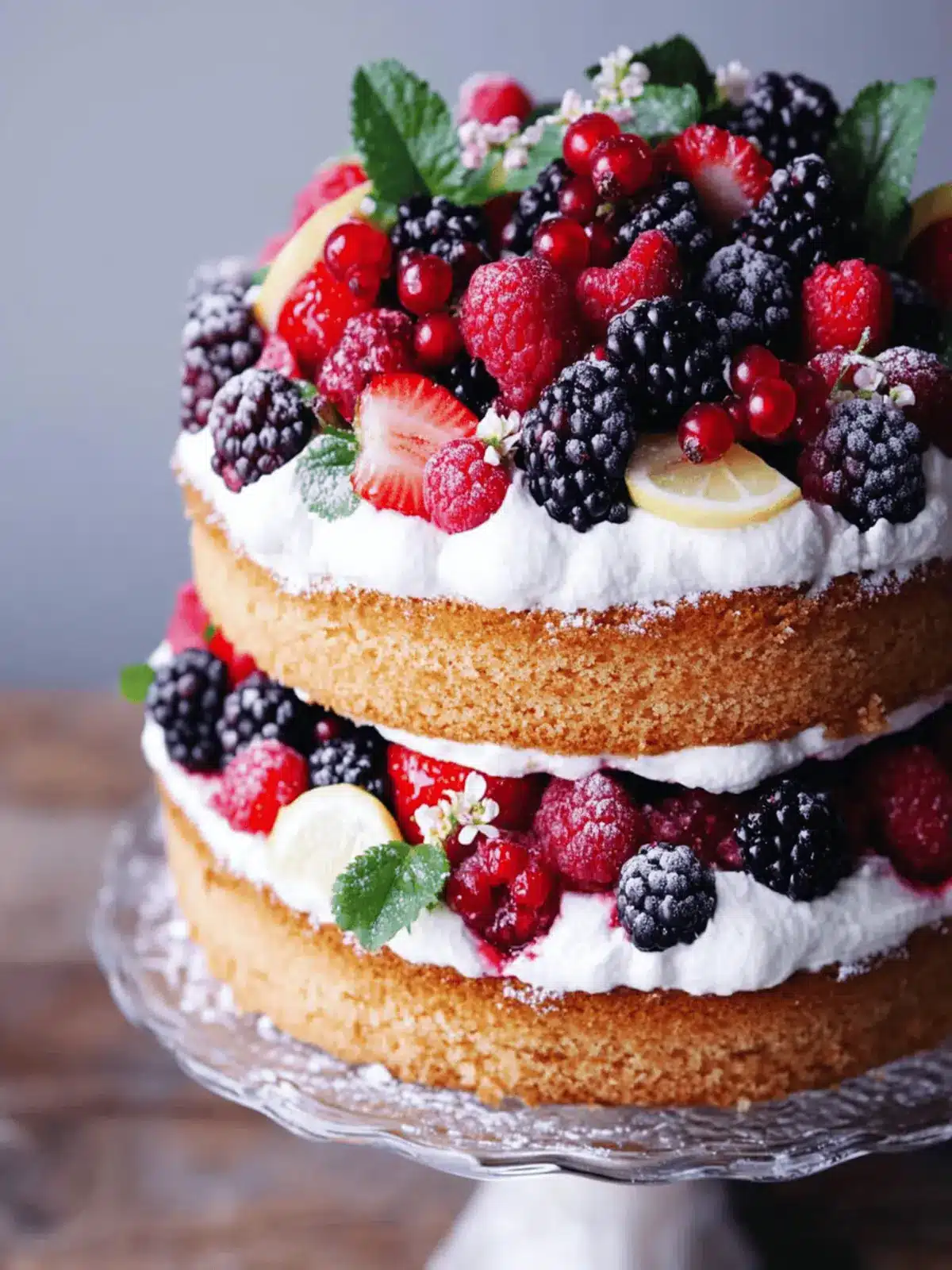 Delicious Lemon Layer Cake with Fresh Berries for Celebrations 3 Lemon Layer Cake with Fresh Berries