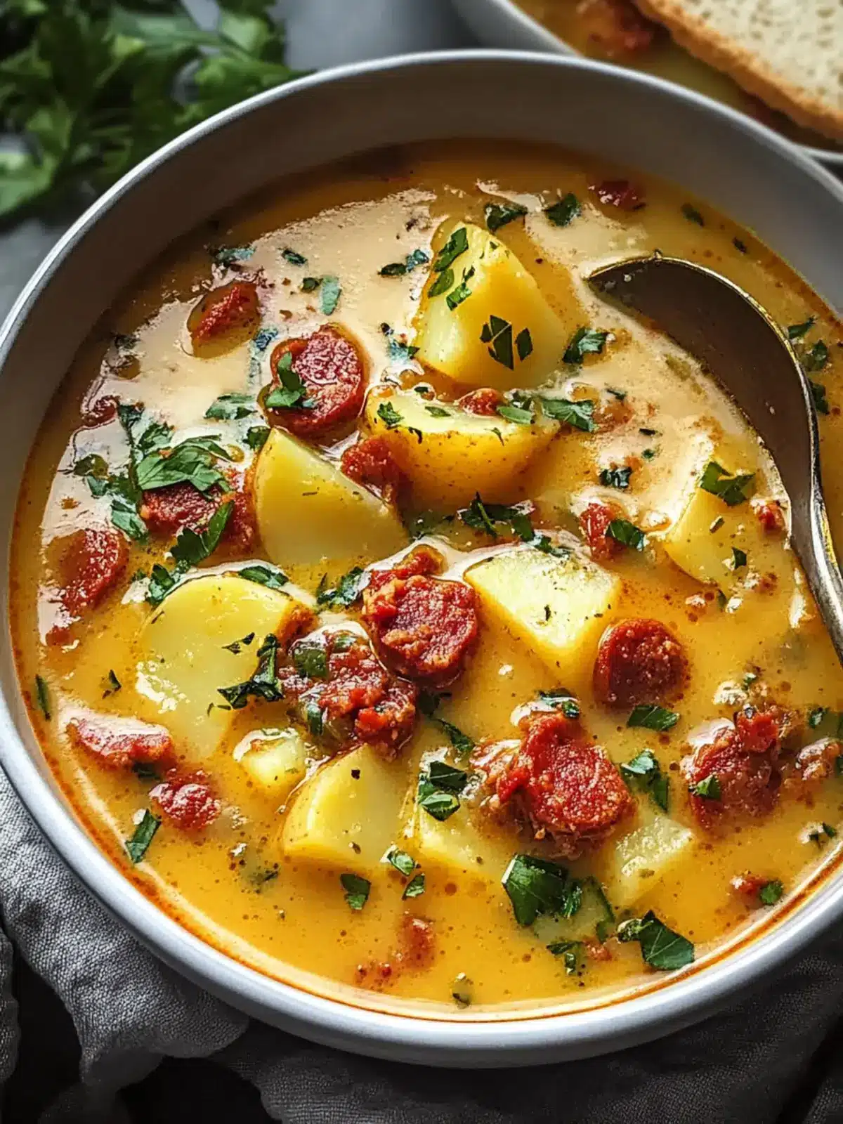 Savor Hearty Spanish Potato Soup with Smoky Chorizo Delight 4 Hearty Spanish Potato Soup with Smoky Chorizo and Fresh Herbs