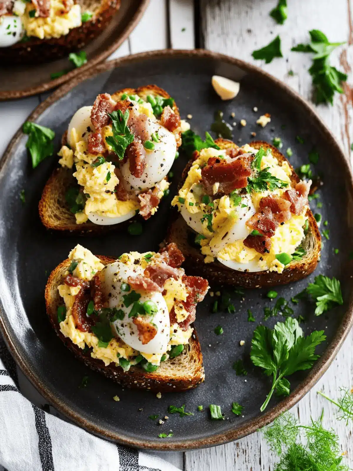 Creamy Bacon & Egg Salad on Rye Toast for Ultimate Brunch Bliss 4 Bacon & Egg Salad on Rye Toast