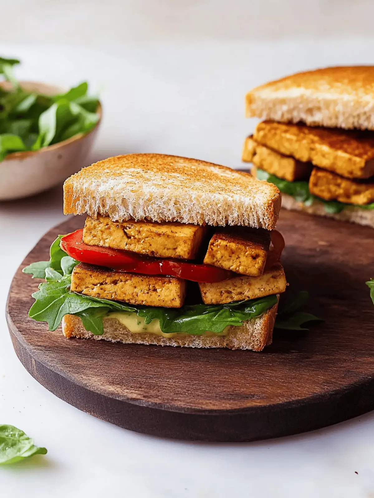 Savory Veggie Tofu Sandwich with Chipotle Mayo Delight 3 Veggie Tofu Sandwich with Chipotle Mayo