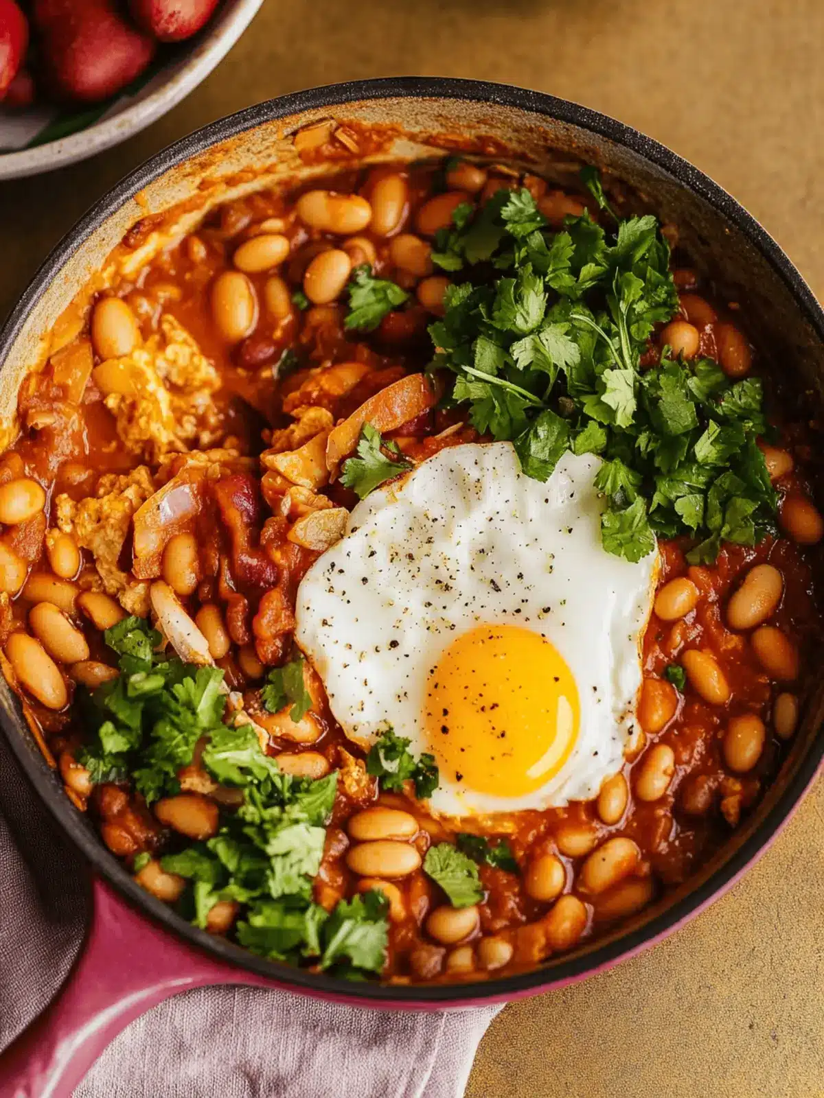 Hearty Breakfast Beans and Eggs in Chipotle Tomato Sauce 4 Breakfast Beans and Eggs