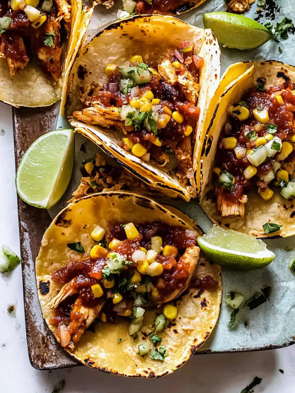 Crispy Chipotle BBQ Chicken Tacos with Creamy Corn Salsa Bliss 4 Crispy Chipotle BBQ Chicken Tacos with Creamy Charred Corn Salsa