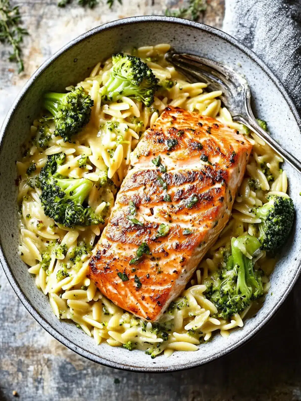 Creamy One Pot Broccoli Cheddar Salmon Orzo in 30 Minutes 2 One Pot Broccoli Cheddar Salmon Orzo
