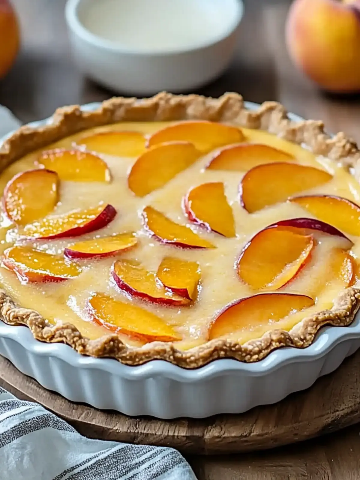 Indulge in Homemade Peach Custard Pie Bliss at Home 3 Homemade Peach Custard Pie