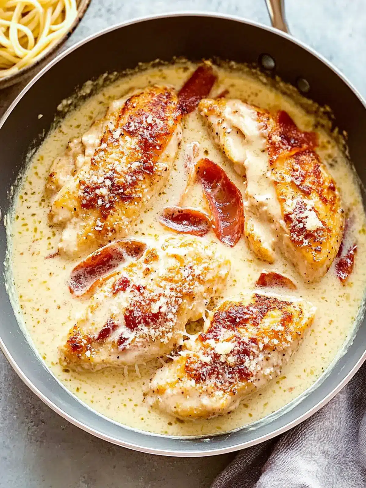 Creamy Parmesan Carbonara Chicken That'll Wow Your Taste Buds 3 Creamy Parmesan Carbonara Chicken (No Egg)