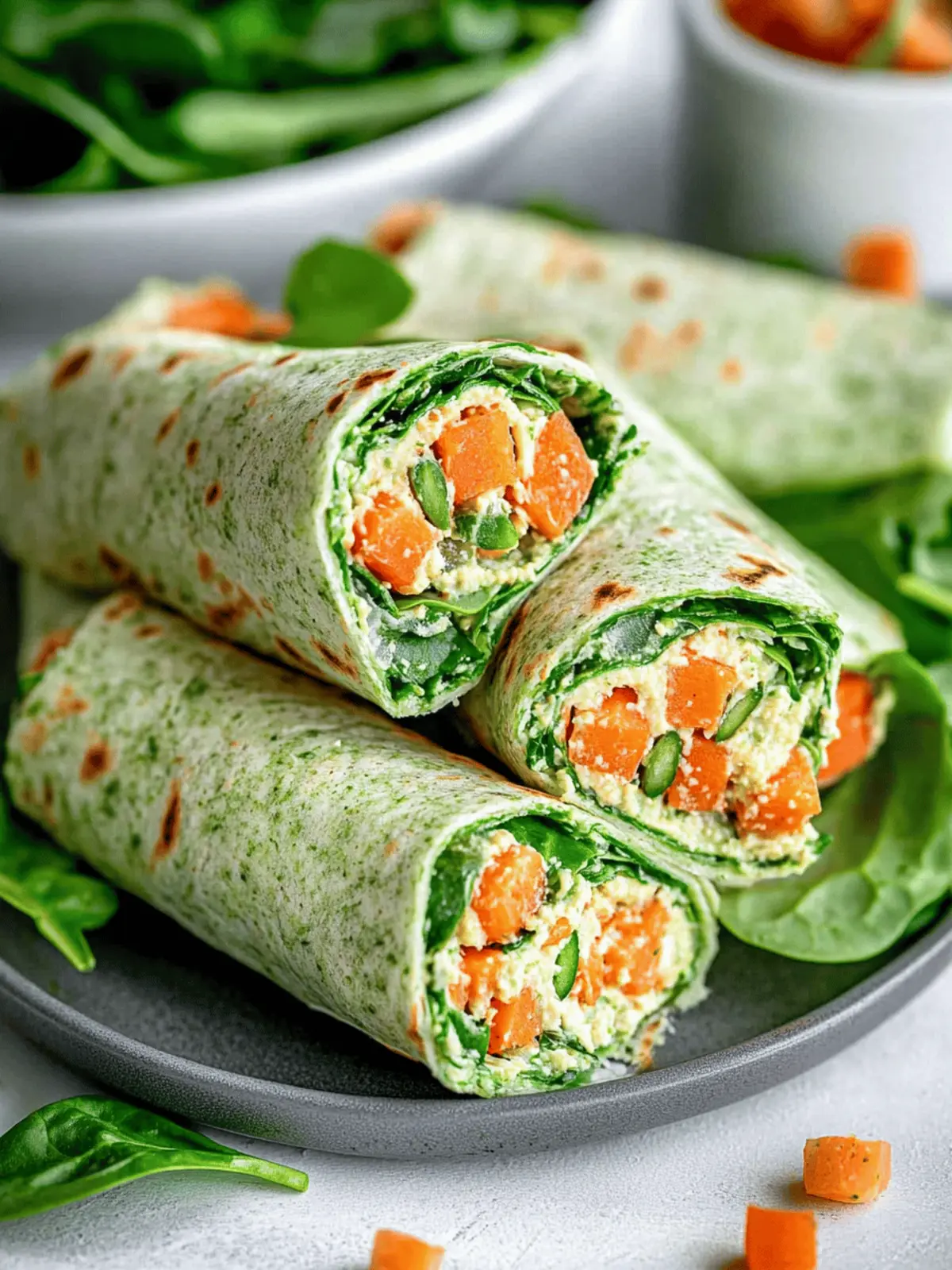Fresh Veggie Spinach Wraps with Hummus: Quick & Healthy Lunch 3 Veggie Spinach Wraps with Hummus
