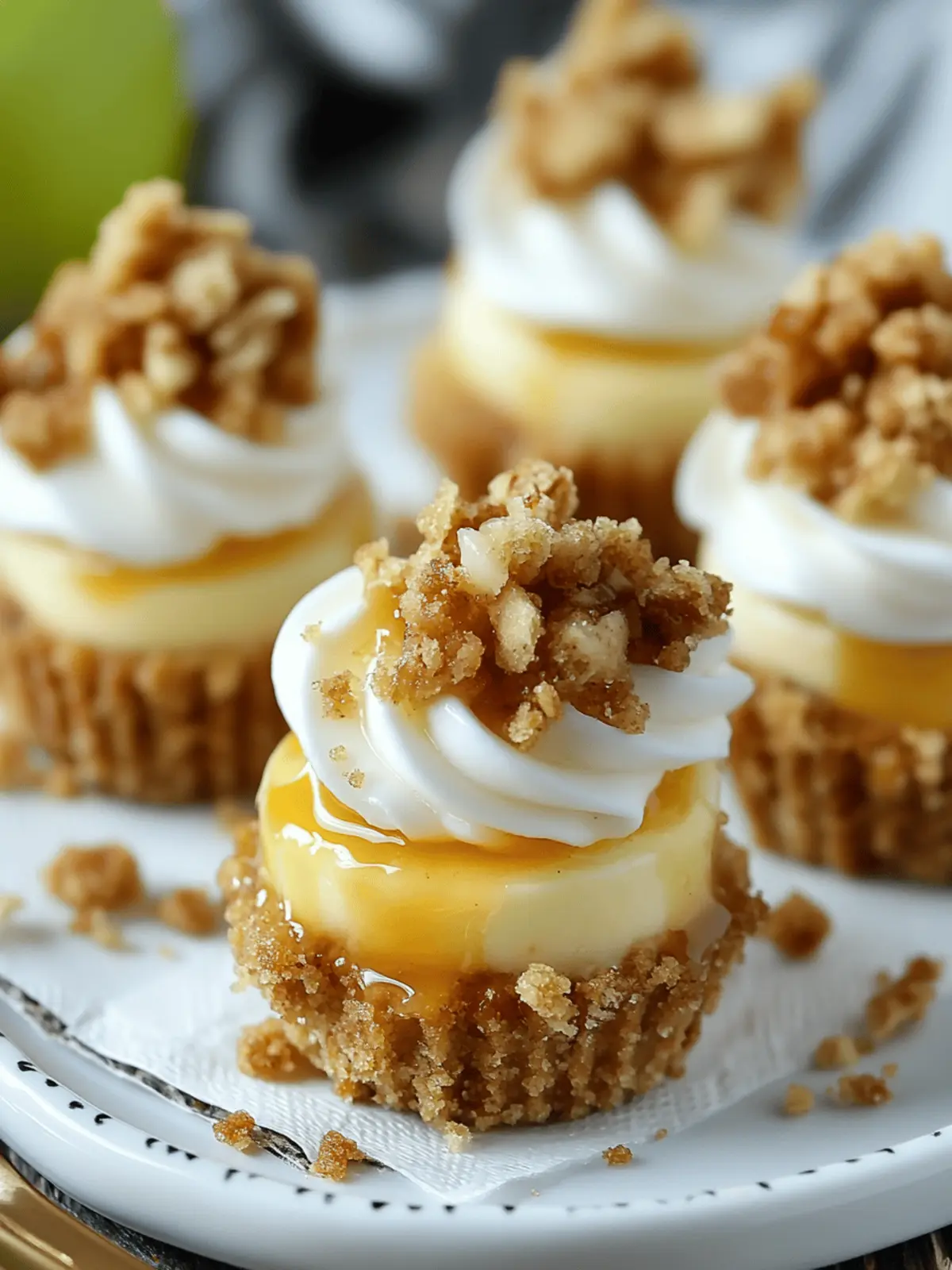 Apple Crisp Mini Cheesecakes: Your Fall Dessert Must-Try 3 Apple Crisp Mini Cheesecakes
