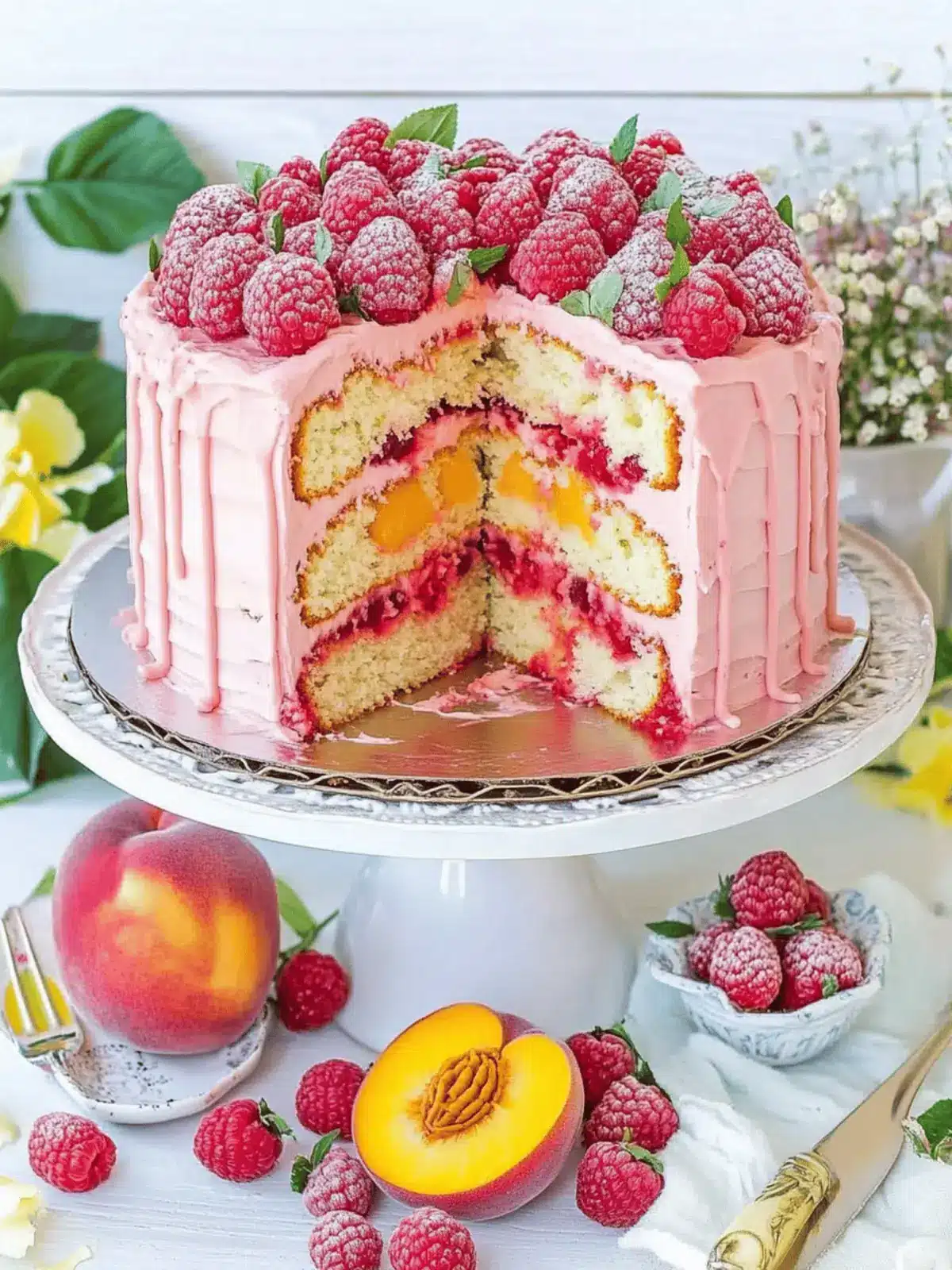 Raspberry Peach Cake: A Refreshing Summer Delight for You 3 Raspberry Peach Cake
