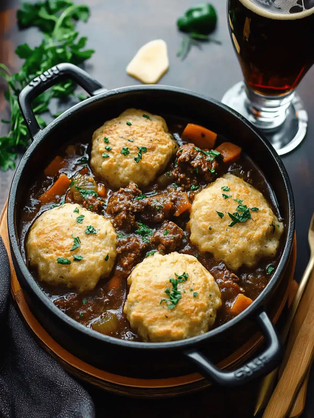 Cozy Up with Guinness Beef Stew and Cheddar Herb Dumplings 4 Guinness Beef Stew with Cheddar Herb Dumplings
