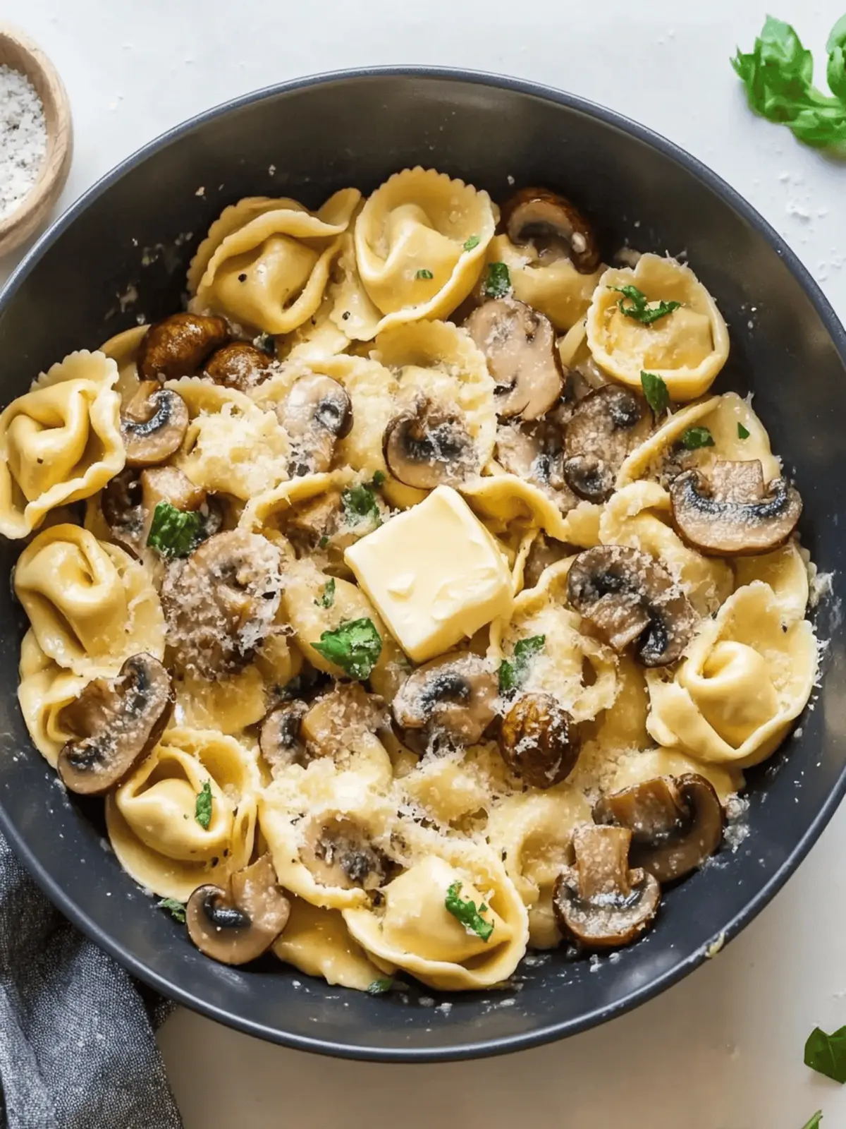 Savory Tortellini with Mushrooms, Butter, and Parmesan Magic 2 Tortellini with Mushrooms, Butter, and Parmesan