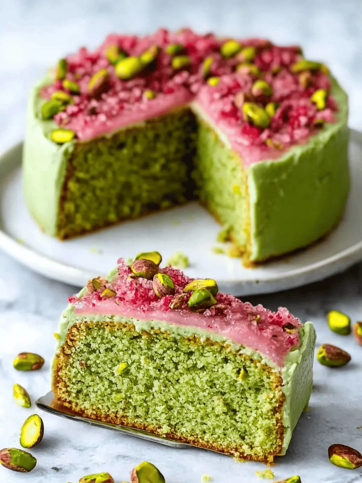 Delicious Pistachio Cake with Berry Glaze Your New Favorite Treat 3 Pistachio Cake