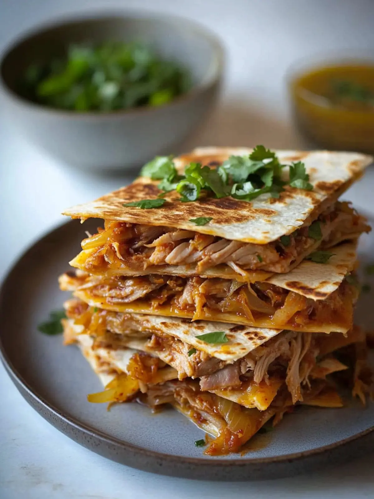 Savor the Flavor: Korean Braised Pork and Kimchi Quesadilla 2 Korean Braised Pork and Kimchi Quesadilla