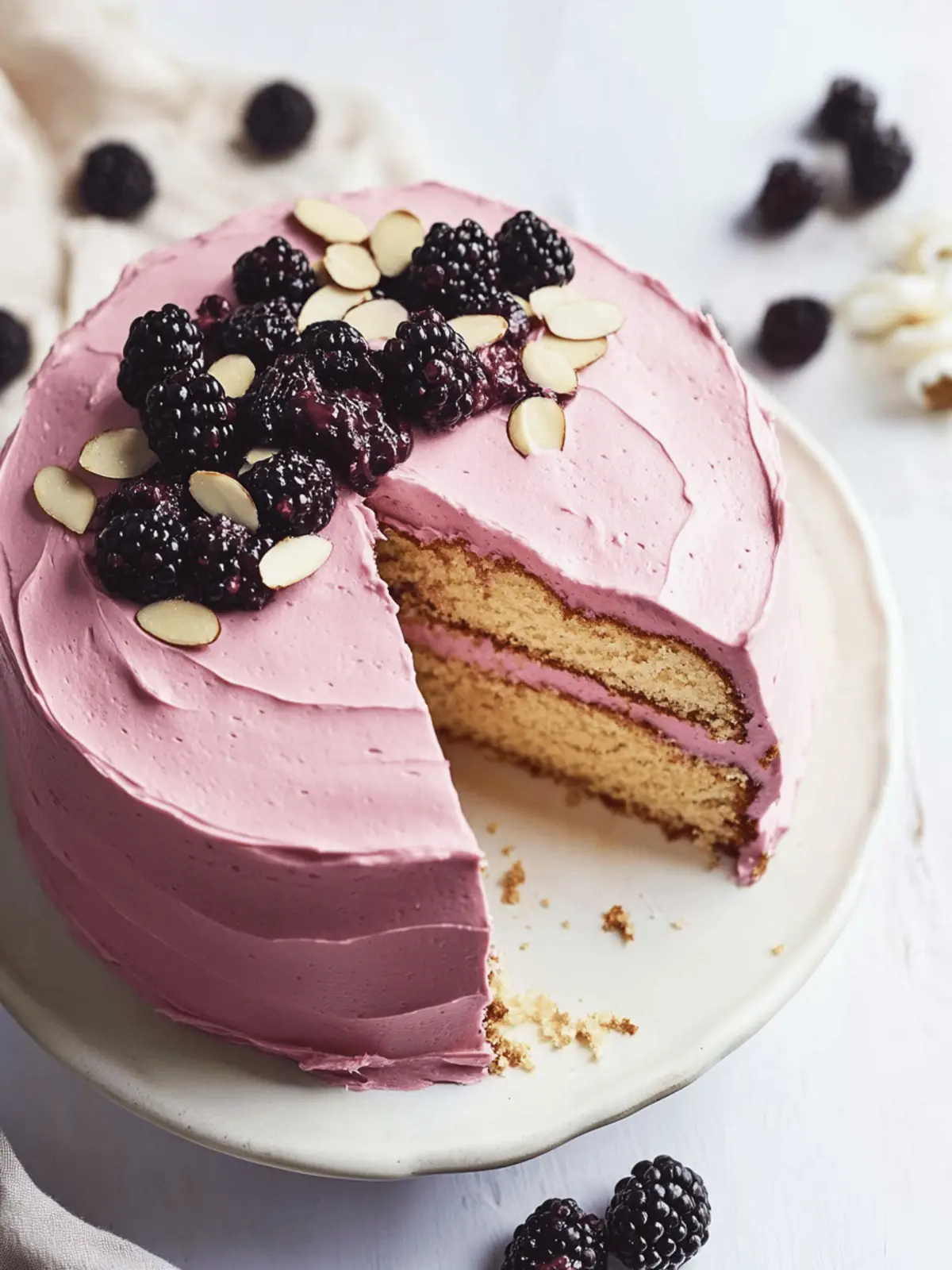 Irresistible Almond Layer Cake with Blackberry Buttercream Delight 4 Almond Layer Cake with Blackberry Buttercream
