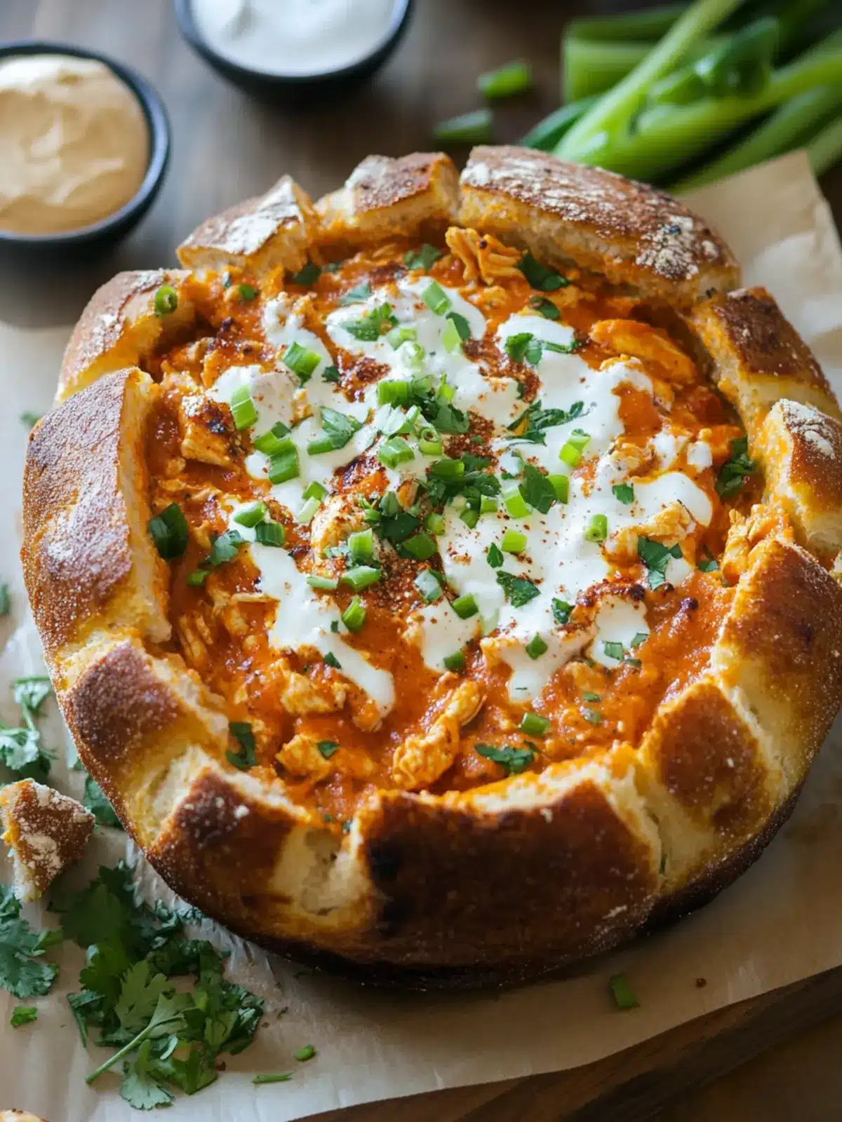 Ultimate Bread Bowl Buffalo Chicken Dip You ll Crave 3 Bread Bowl Buffalo Chicken Dip