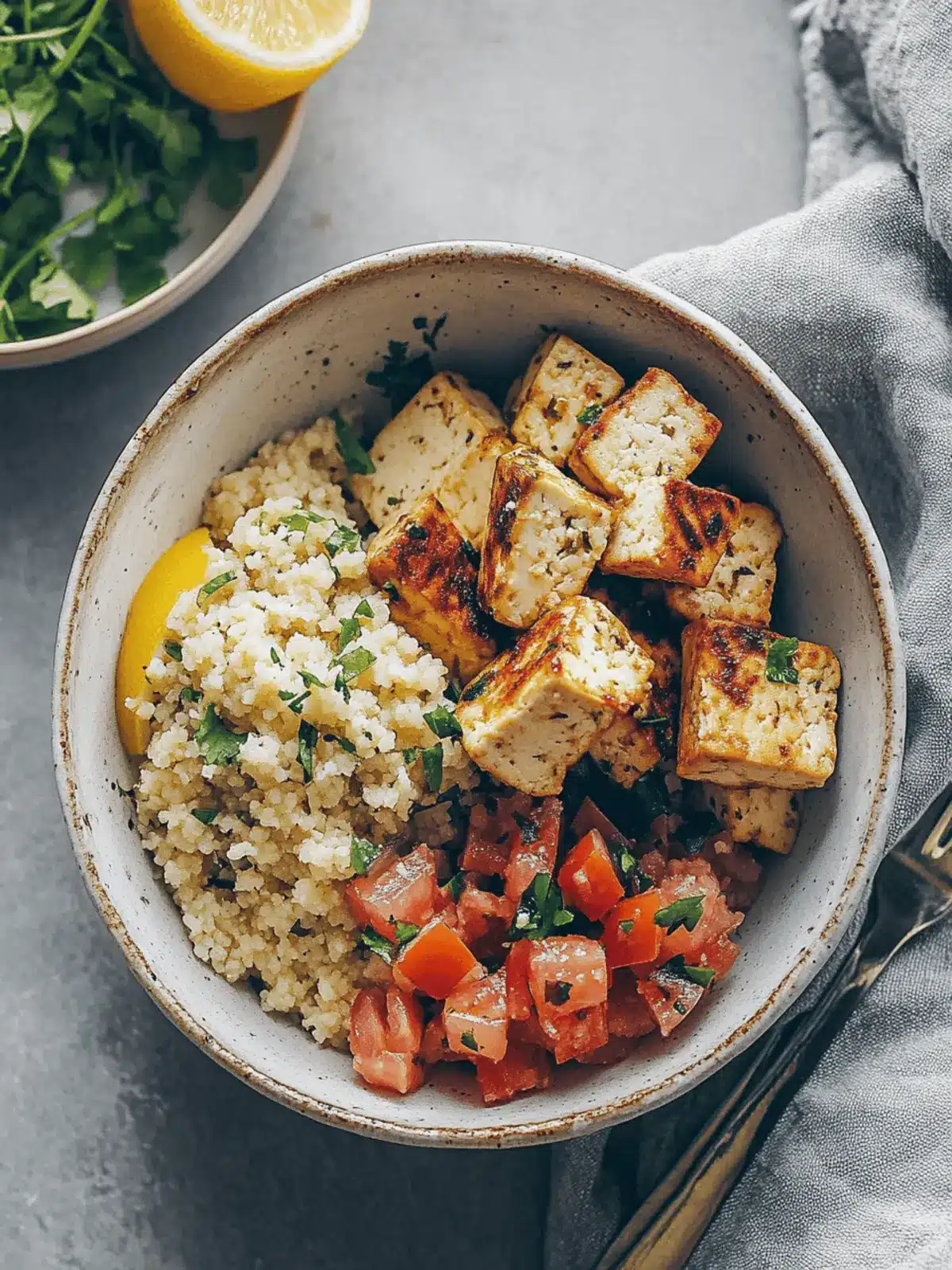Mediterranean Herbed Lemon Tofu and Couscous Bowl Bliss 3 Mediterranean Herbed Lemon Tofu and Couscous Bowl