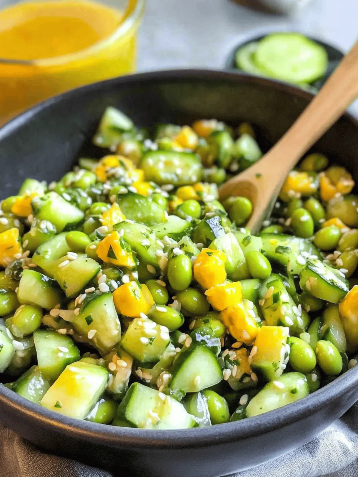 Cucumber Edamame Salad with Ginger Dressing in 20 Minutes 3 Cucumber Edamame Salad with Ginger Dressing