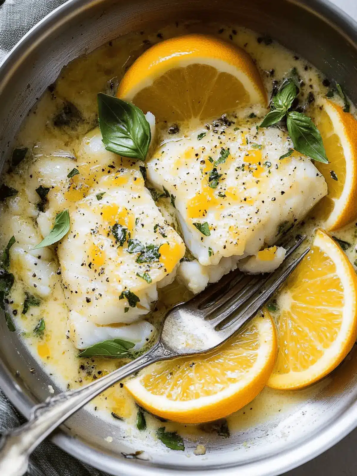 Pan Fried Cod in Citrus and Basil Butter Sauce Made Easy 3 Pan Fried Cod in a Citrus and Basil Butter Sauce