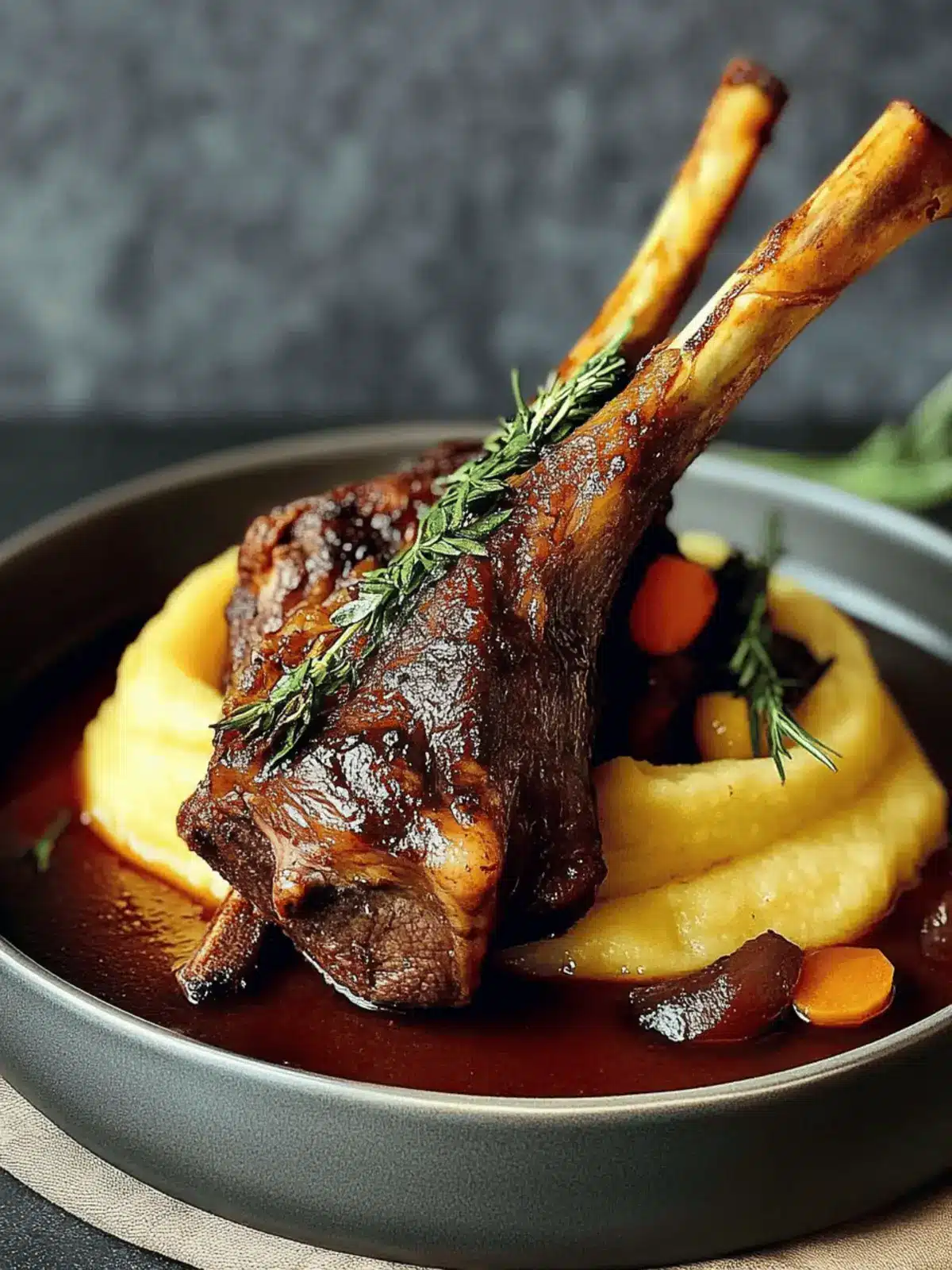 Tender Lamb Shanks with Red Wine Sauce for Ultimate Comfort 2 Lamb Shanks with Red Wine Sauce
