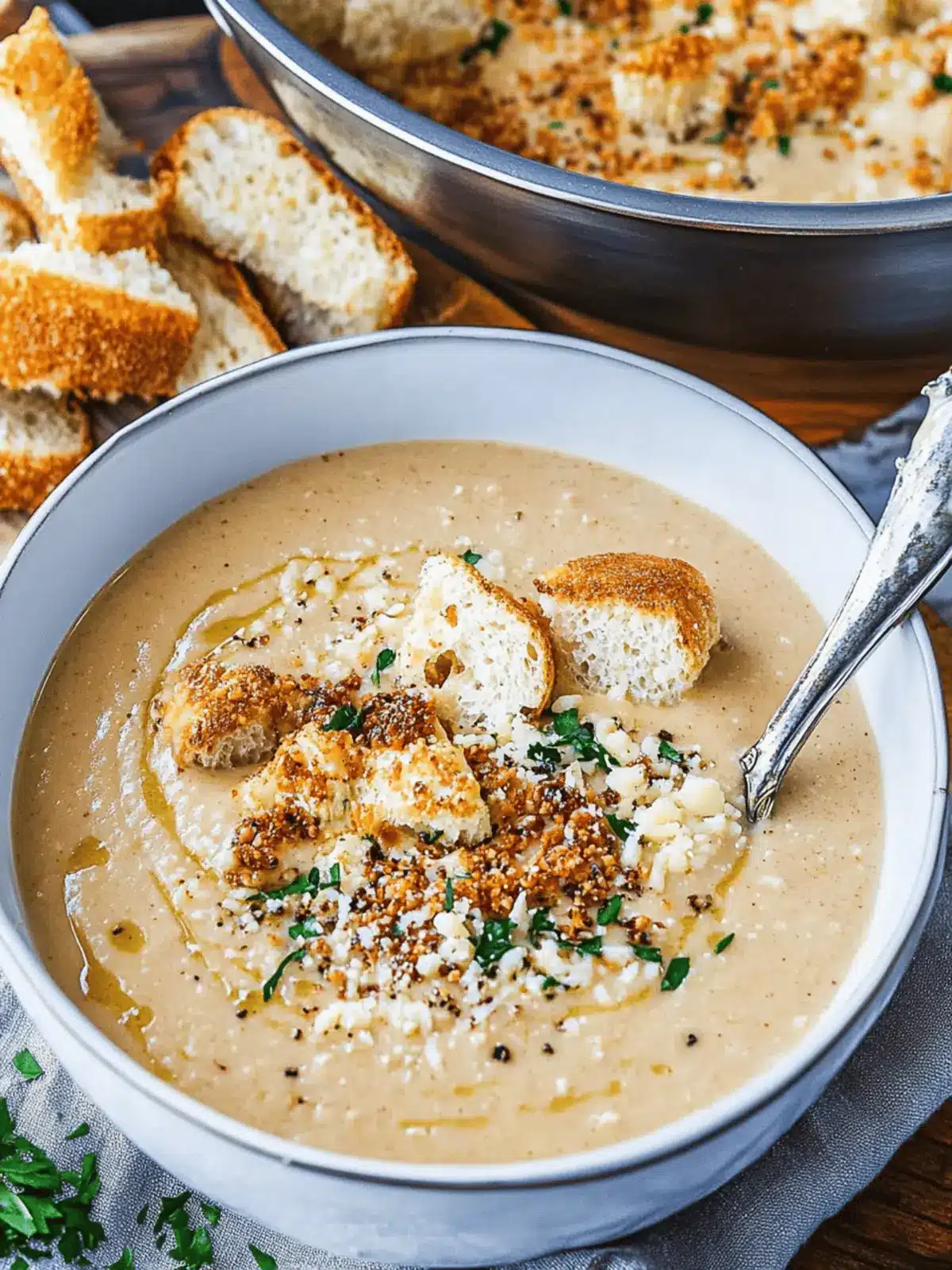 Irresistible Asiago Roasted Garlic Cauliflower Soup Delight 3 Asiago Roasted Garlic Cauliflower Soup