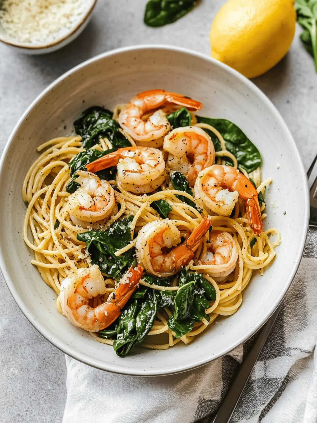 Lemon Garlic Shrimp Pasta with Spinach: A Healthy Twist! 4 Lemon Garlic Shrimp Pasta With Spinach