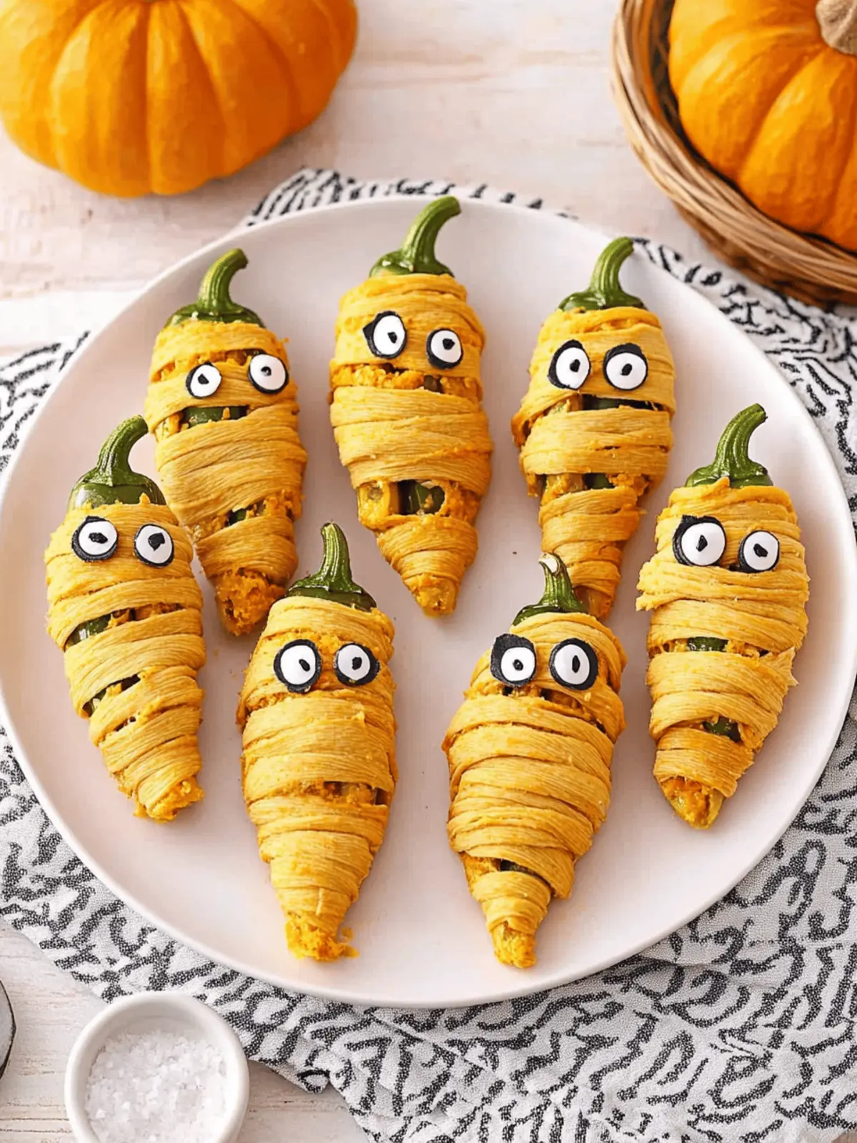 Jalapeño Popper Mummies: A Spooktacular Halloween Treat 4 Jalapeño Popper Mummies (Halloween Appetizer)