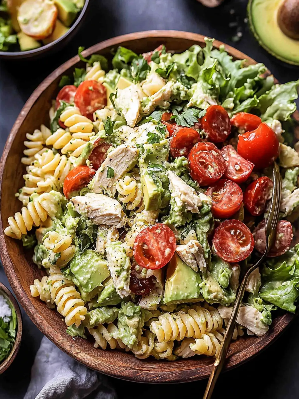 Creamy Avocado Ranch Chicken Pasta Salad You'll Love 2 Creamy Avocado Ranch Chicken Pasta Salad