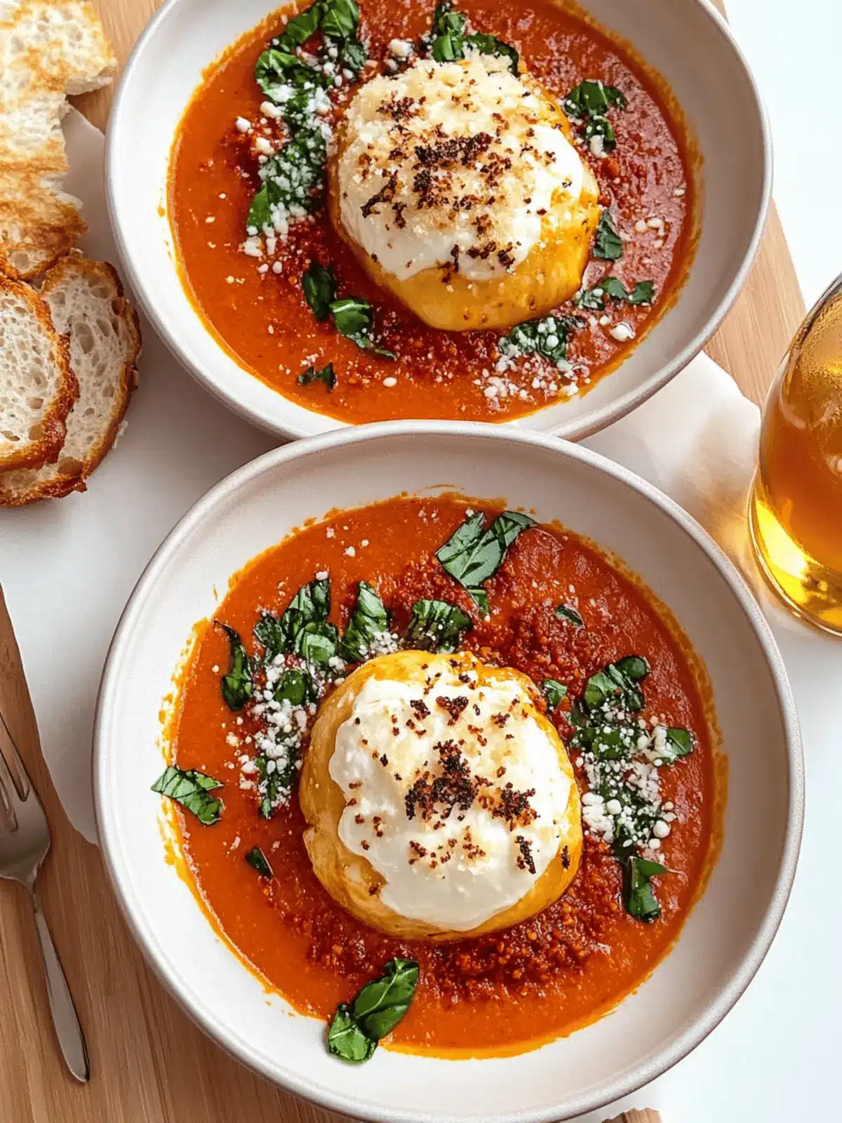 Crispy Fried Burrata with Spicy Vodka-Style Sauce Delight 2 Fried Burrata with Spicy Vodka-Style Sauce